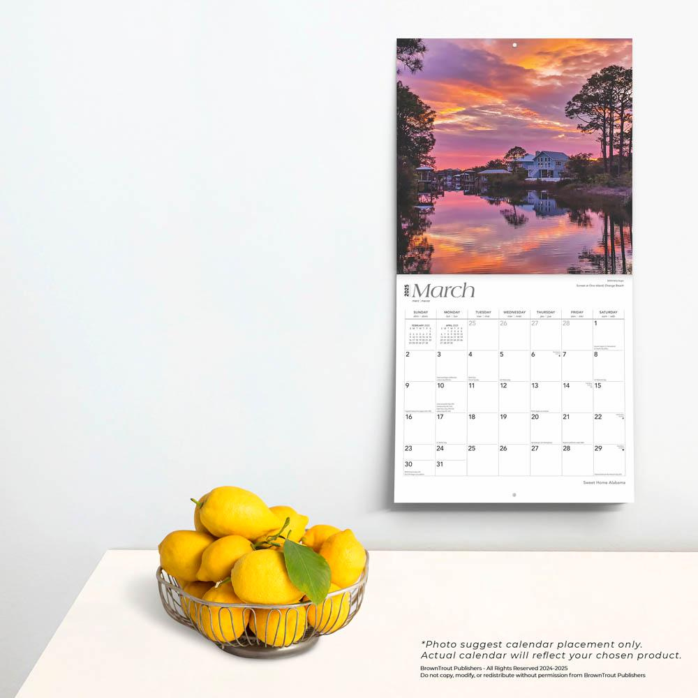 Sweet Home Alabama | Alabama Places | 2025 12 X 24 Inch Monthly for Sweet Home Alabama Places 2025 Calendar Printable