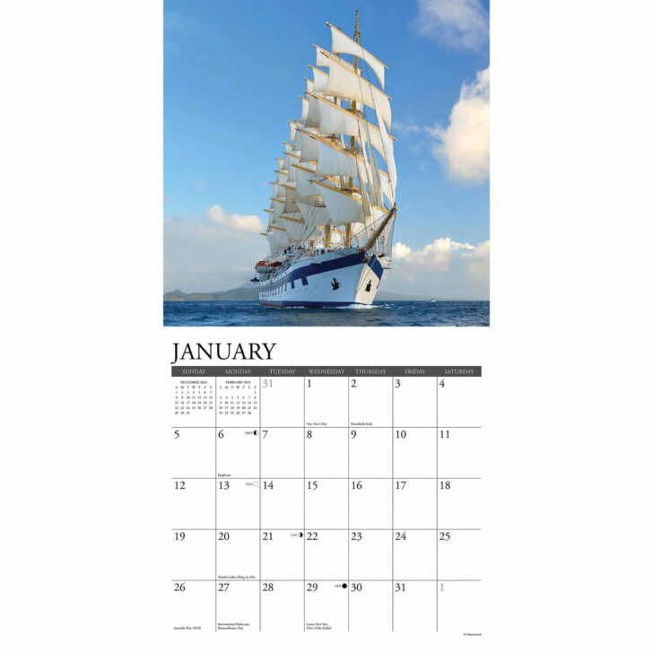 Sailing Tall Boats 2025 Calendar Printable