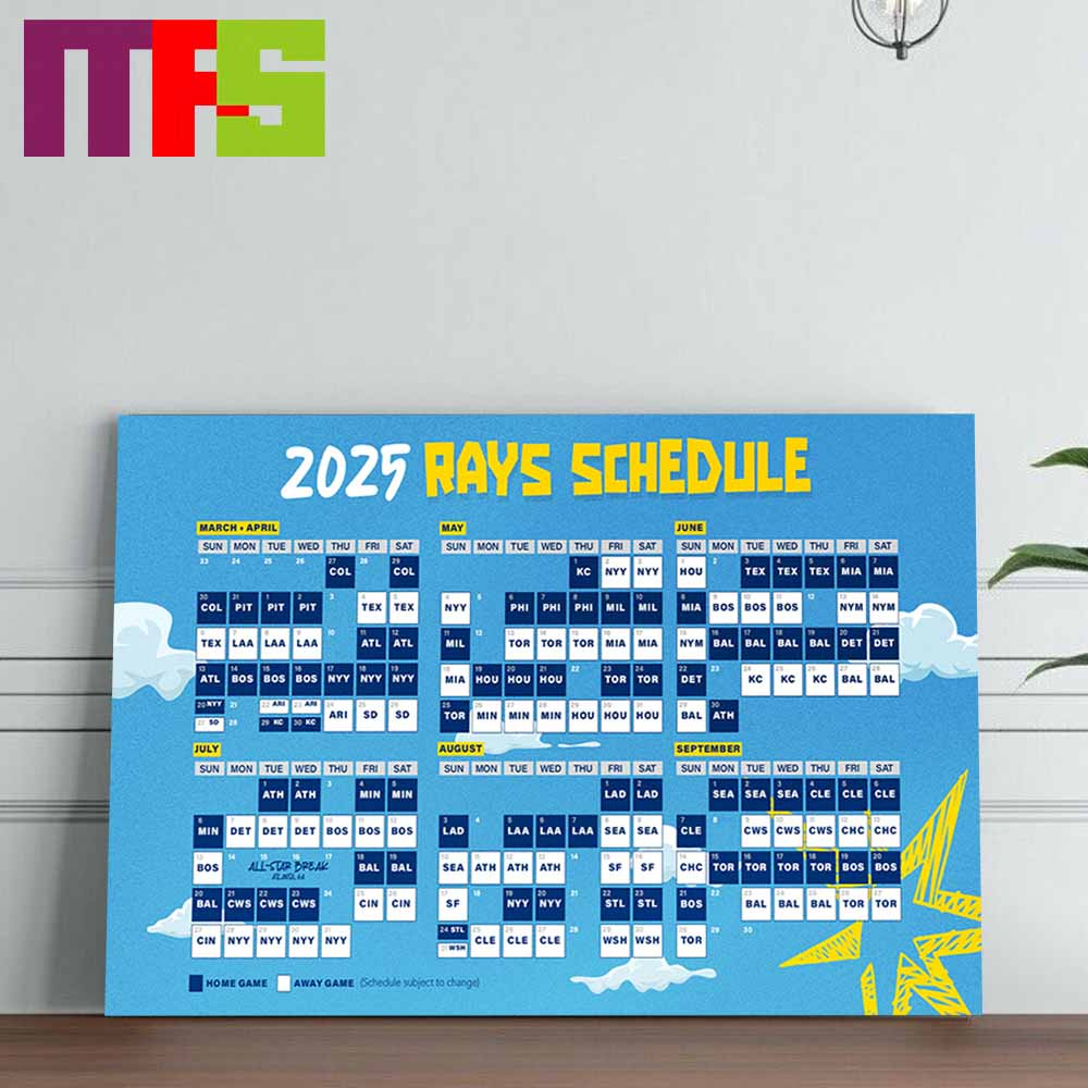Tampa Bay Rays Mlb The 2025 Regular Season Schedule Calendars Home pertaining to Mlb Tampa Bay Rays 2025 Calendar Printable