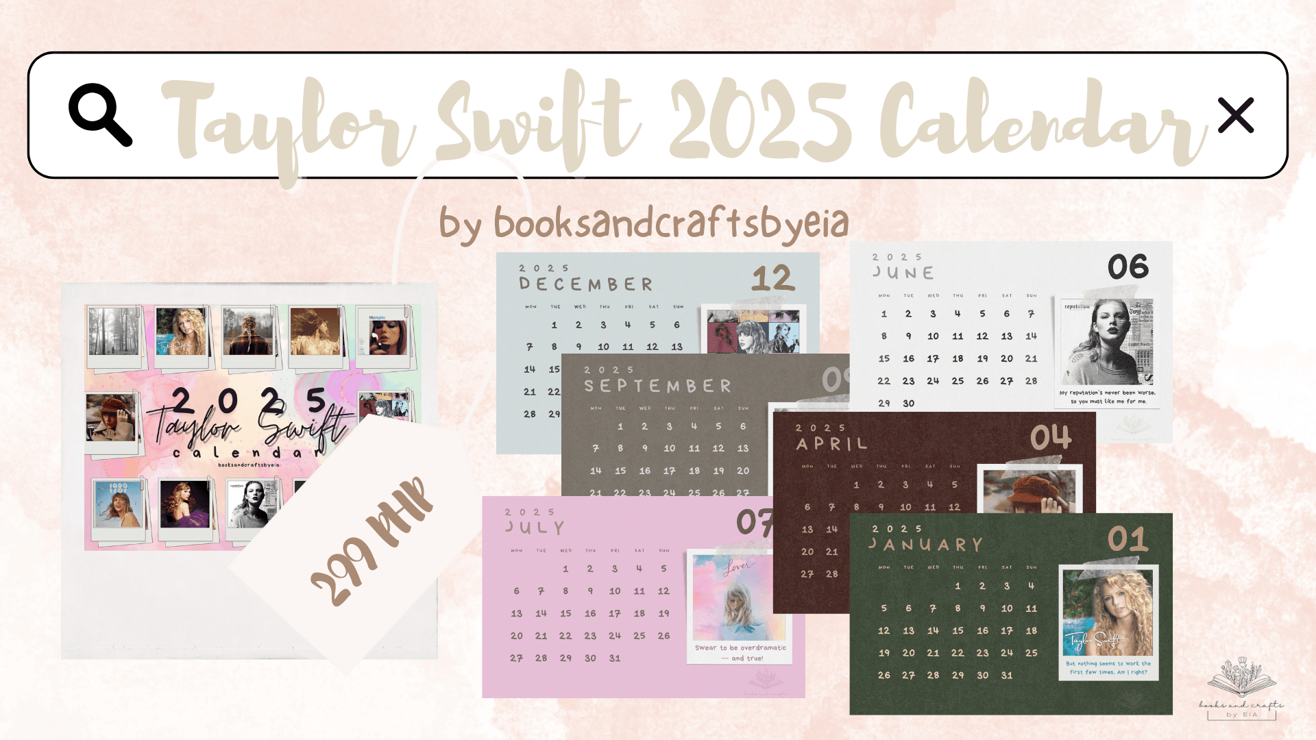 Taylor Swift 2025 Calendarbooksandcraftsbyeia - Raket.ph inside Taylor Swift Poster 2025 Calendar Printable