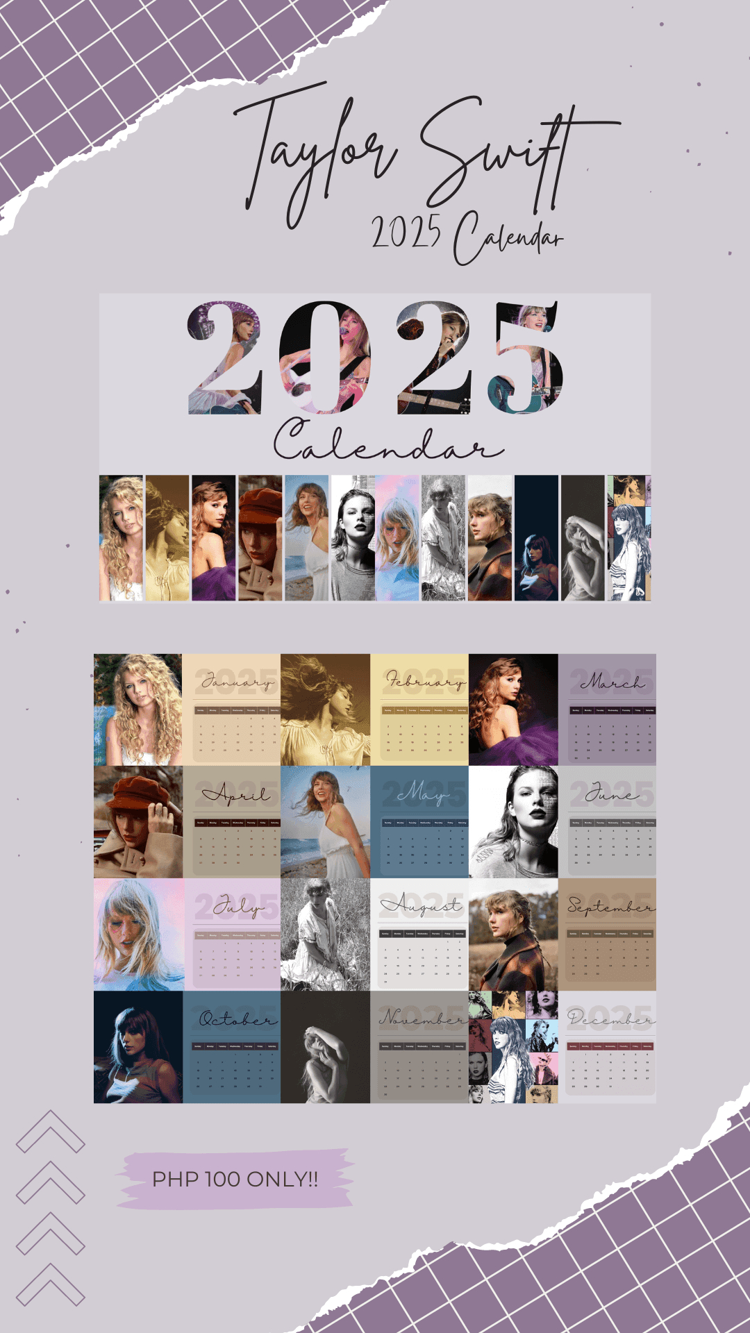 Taylor Swift 2025 Digital Calendar / Printableellelien - Raket.ph intended for Taylor Swift 2025 Calendar Printable