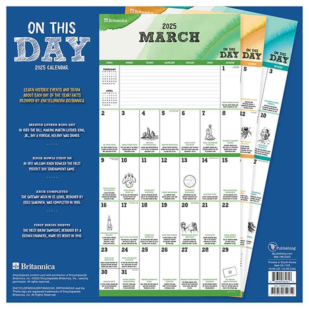 Tf Publishing, On This Day 2025 Wall Calendar | Ebay within Truckin Along Special Edition 2025 Calendar Printable
