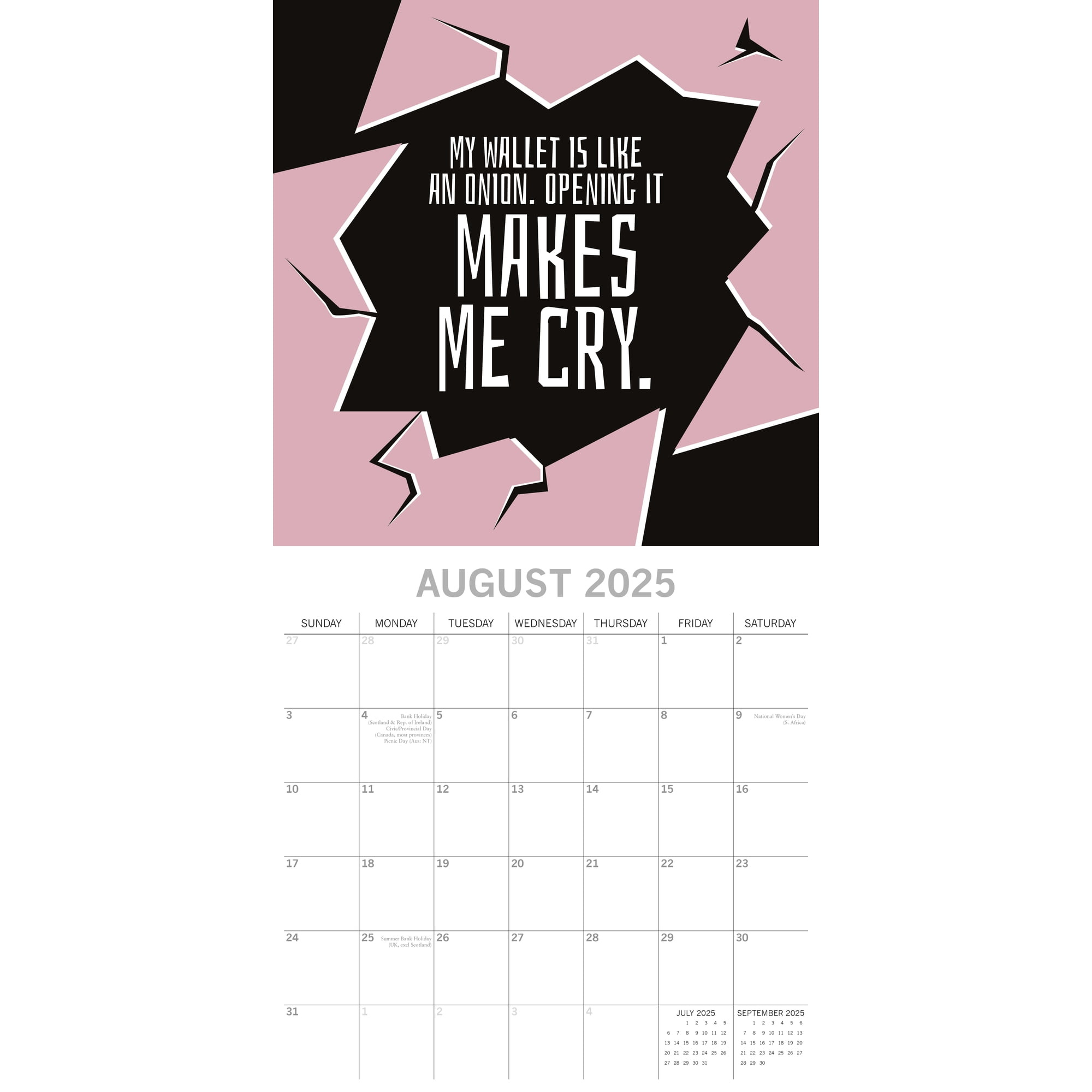 The Gifted Stationary Square Wall Calendar 2025, Life The Struggle Is Real, 16-Month Funny Corner Theme Hanging Calendar With 180 Reminder Stickers, with Cezanne Square 2025 Calendar Printable