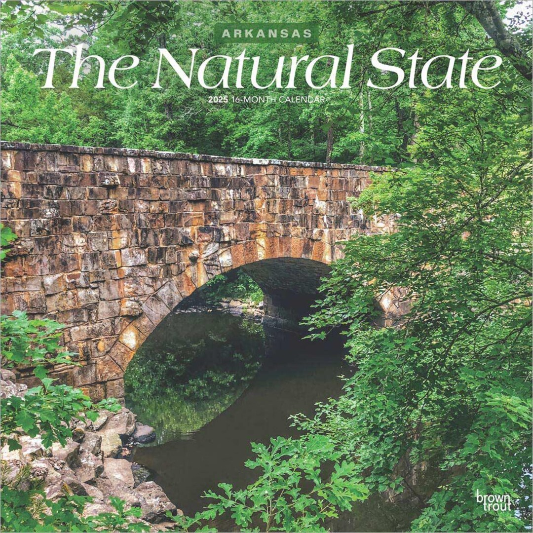 The Natural State | Arkansas Places 2025 12 X 24 Inch Monthly in Arkansas Wild and Scenic 2025 Calendar Printable