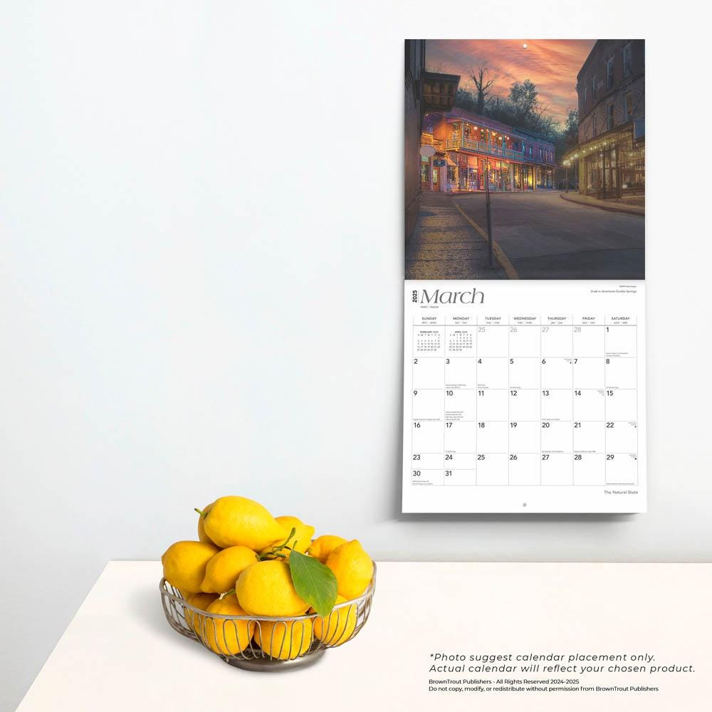 The Natural State | Arkansas Places 2025 12 X 24 Inch Monthly pertaining to Natural State Arkansas Places 2025 Calendar Printable