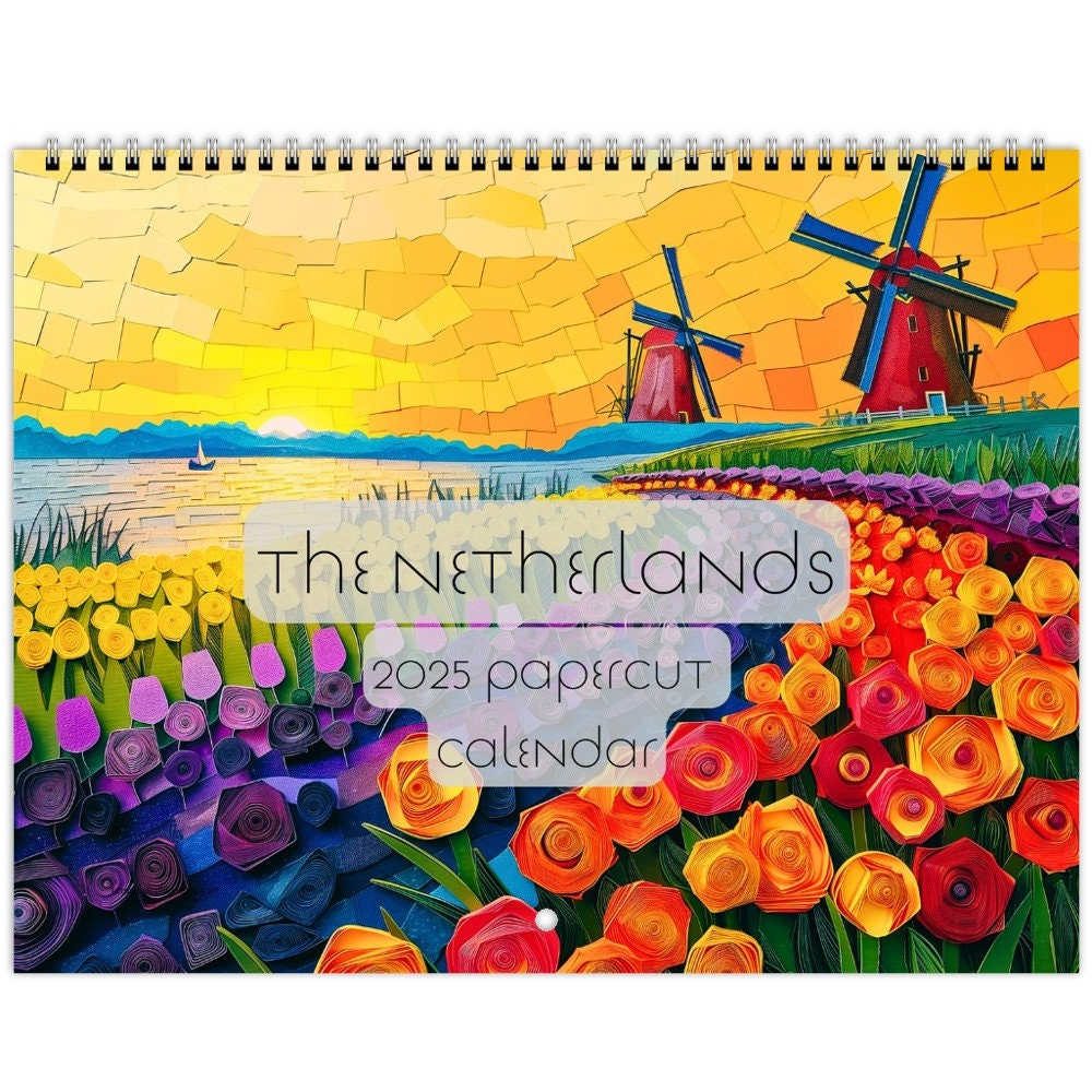 The Netherlands - 2D - 2025 Wall Calendar (11&amp;quot; X 8.5&amp;quot;) - Etsy with regard to Windmills Of Holland 2025 Calendar Printable