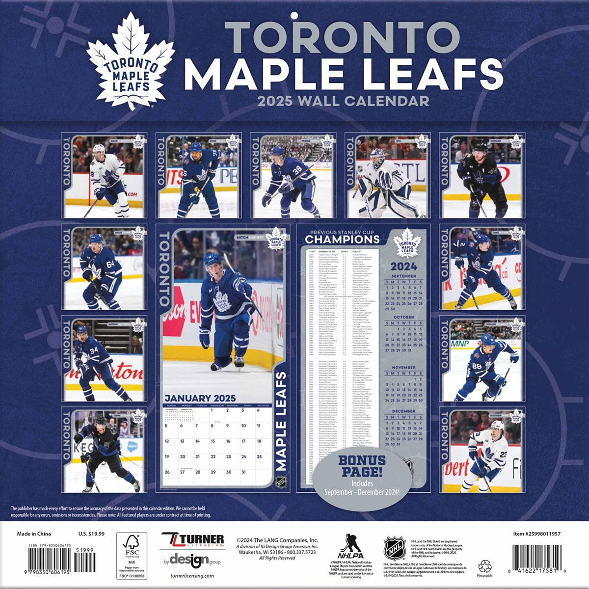 Toronto Maple Leafs Nhl Calendar 2025 pertaining to Nhl Boston Bruins 2025 Calendar Printable