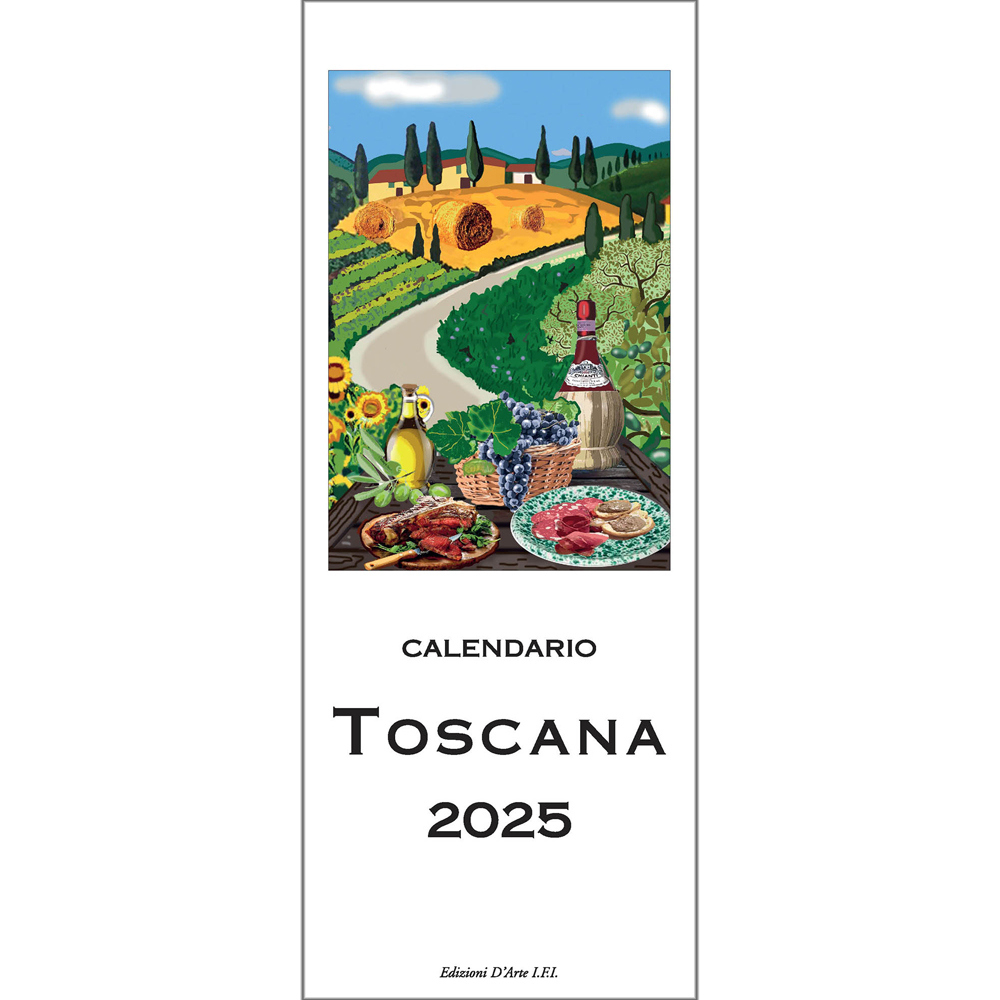 Toscana Slim Wall Calendar 2025 inside Tuscany 2025 Calendar Printable