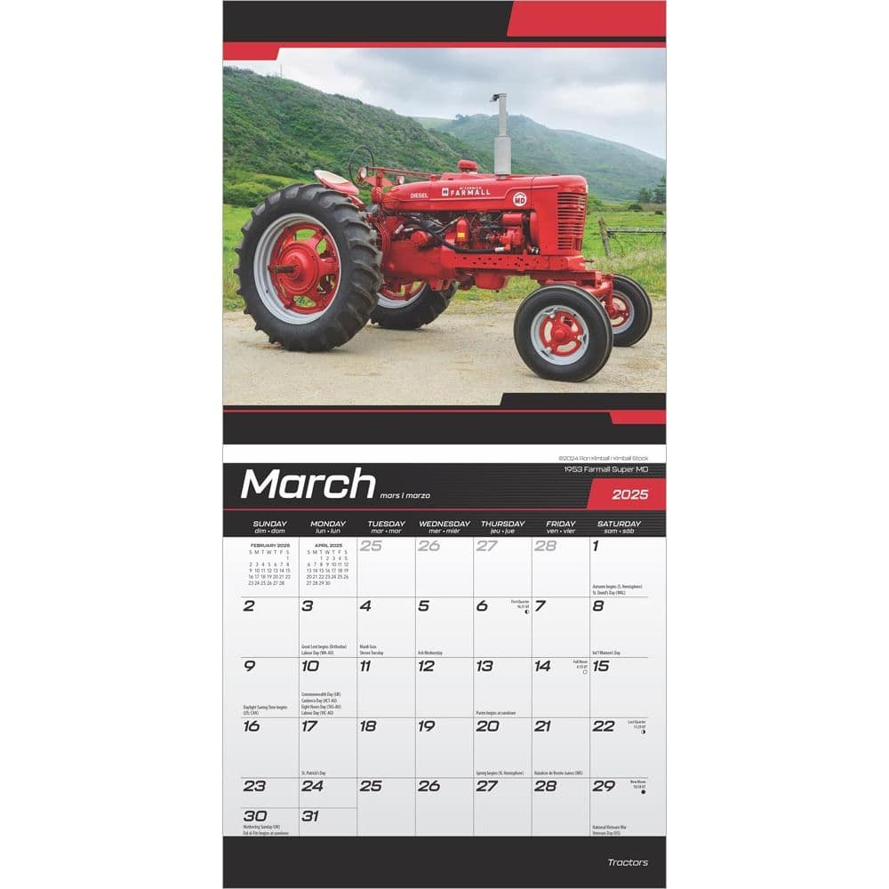 Tractors 2025 Calendars - Farming Equipment, Agricultural with Tractors Deluxe 2025 Calendar Printable
