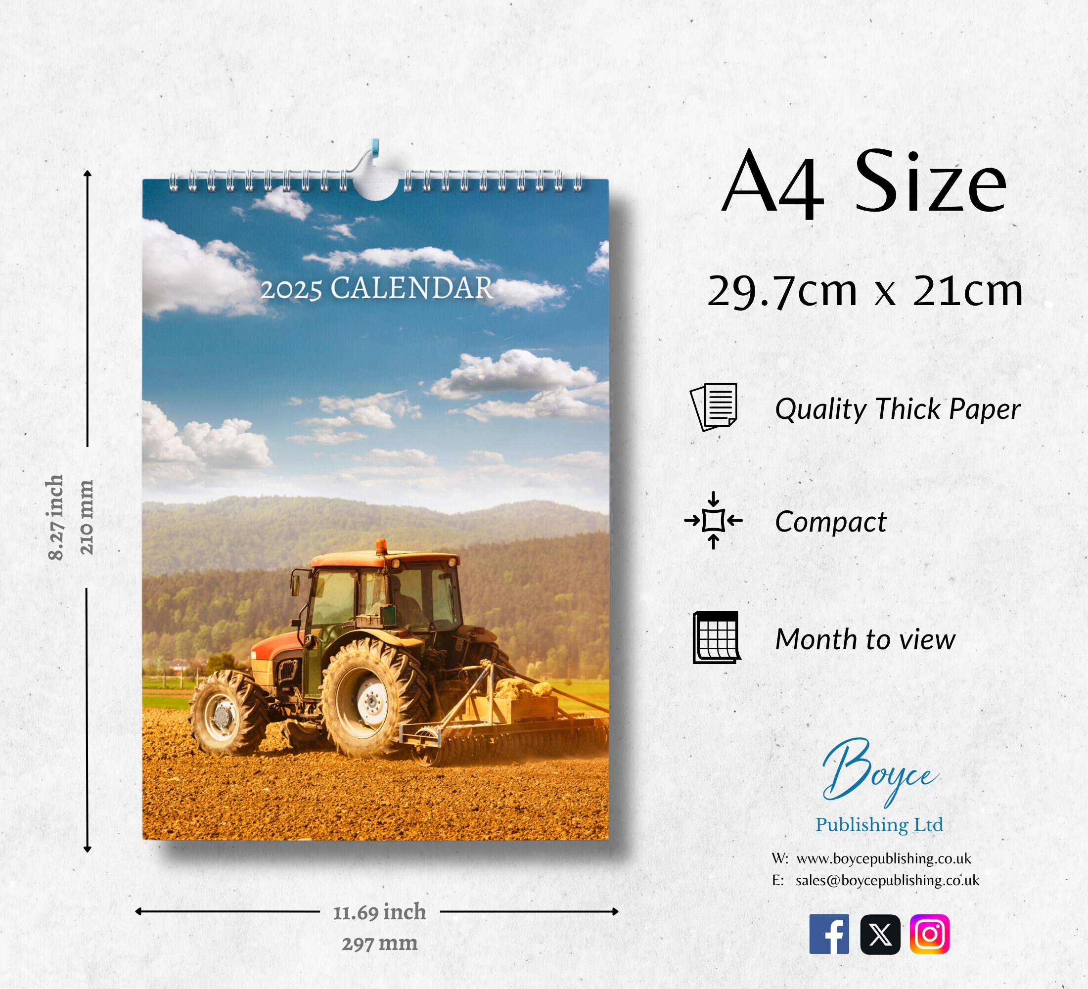 Tractors Calendar 2025: Monthly Wall Calendar With Notes, Hanging with regard to Tractors Slim 2025 Calendar Printable