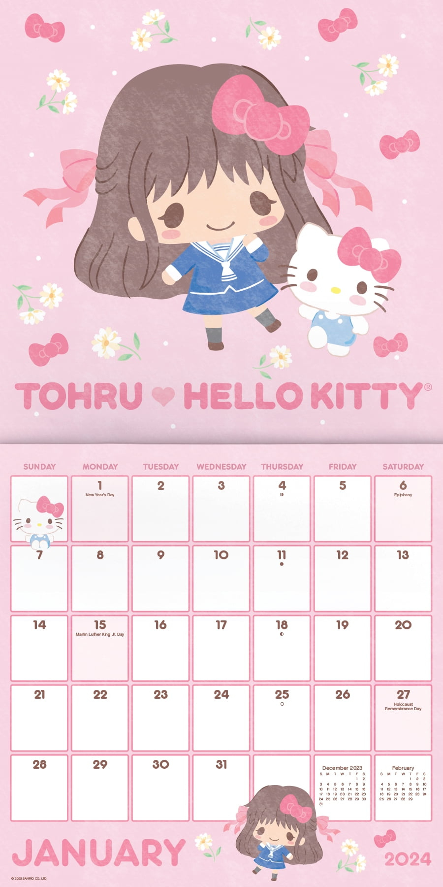 Trends International 2024 Fruits Basket X Hello Kitty &amp;amp; Friends Wall Calendar &amp;amp; Magnetic Frame pertaining to Fruits Basket 2025 Calendar Printable
