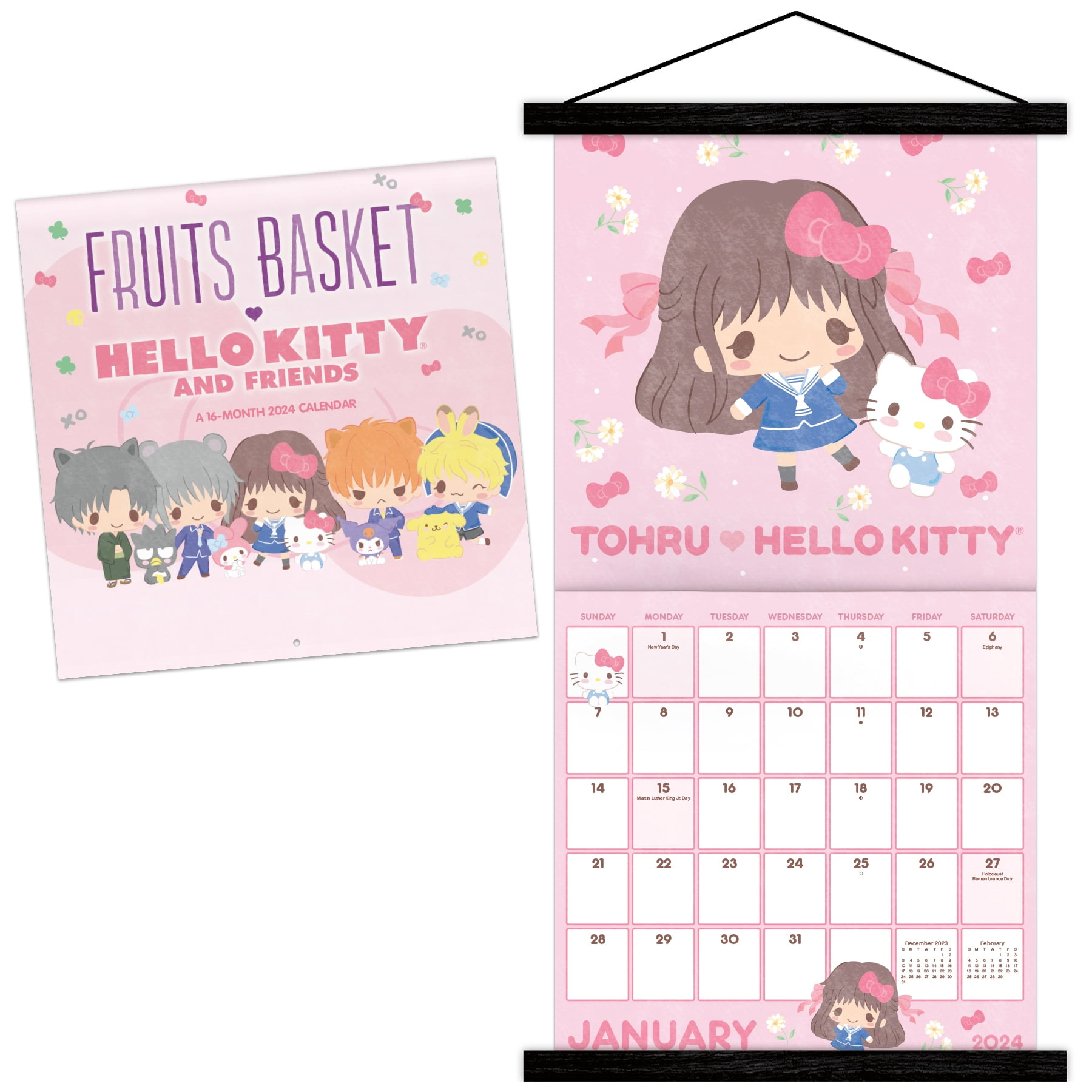 Trends International 2024 Fruits Basket X Hello Kitty &amp;amp; Friends Wall Calendar &amp;amp; Magnetic Frame regarding Fruits Basket 2025 Calendar Printable