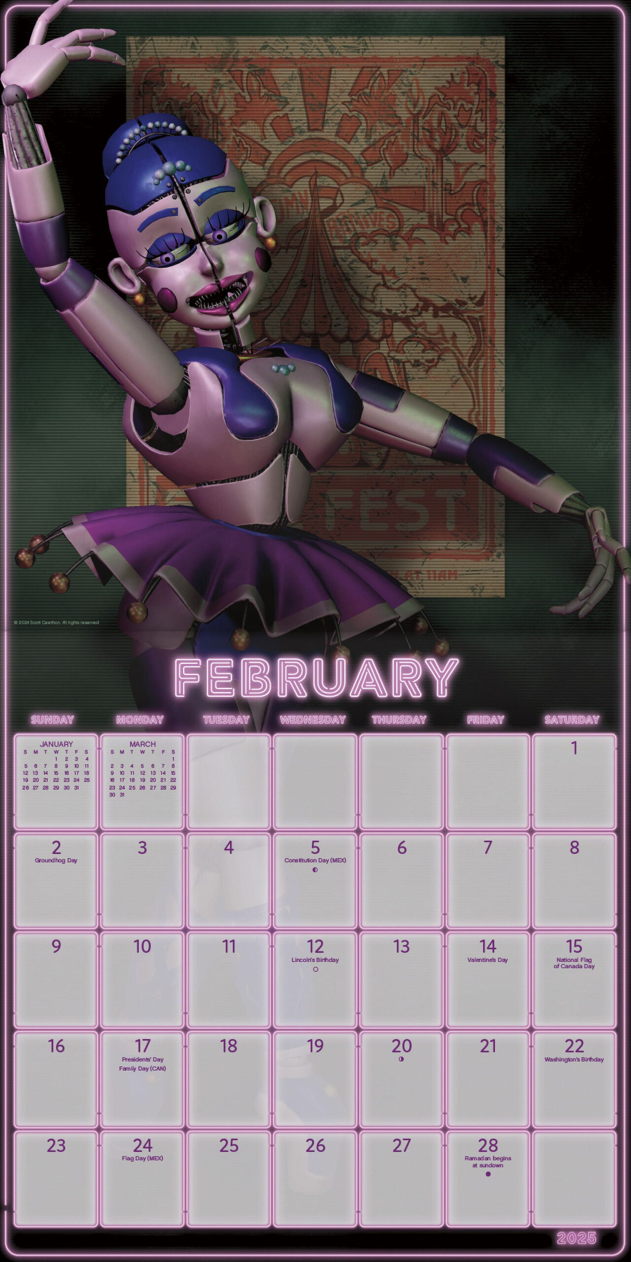 Trends International 2025 Five Nights At Freddy&amp;#039;S Wall Calendar within Five Nights At Freddys 2025 Calendar Printable