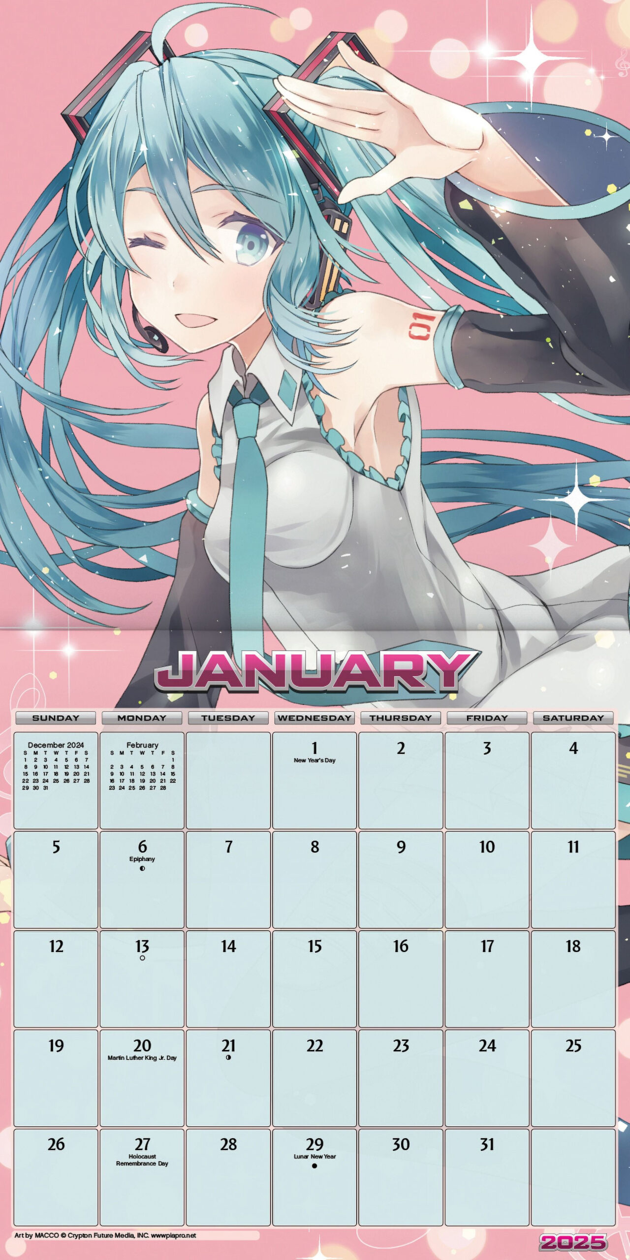Trends International 2025 Hatsune Miku Wall Calendar pertaining to Hatsune Miku 2025 Calendar Printable