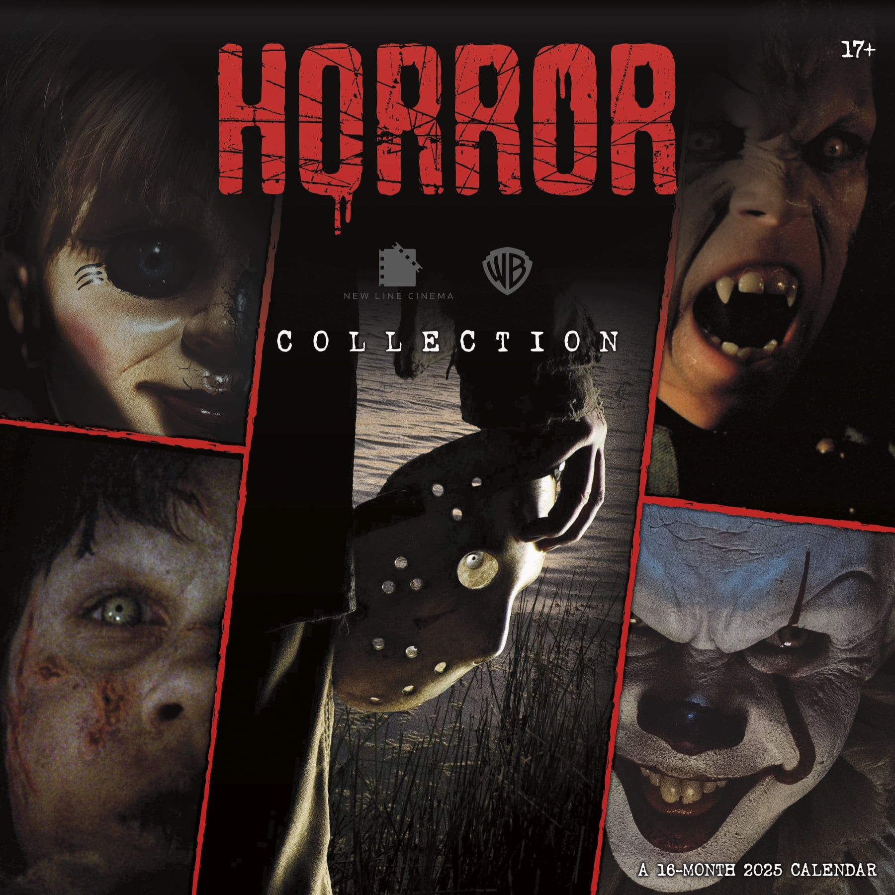 Trends International 2025 Horror Collection Wall Calendar with Horror Collection Exclusive With Bonus Print 2025 Calendar Printable