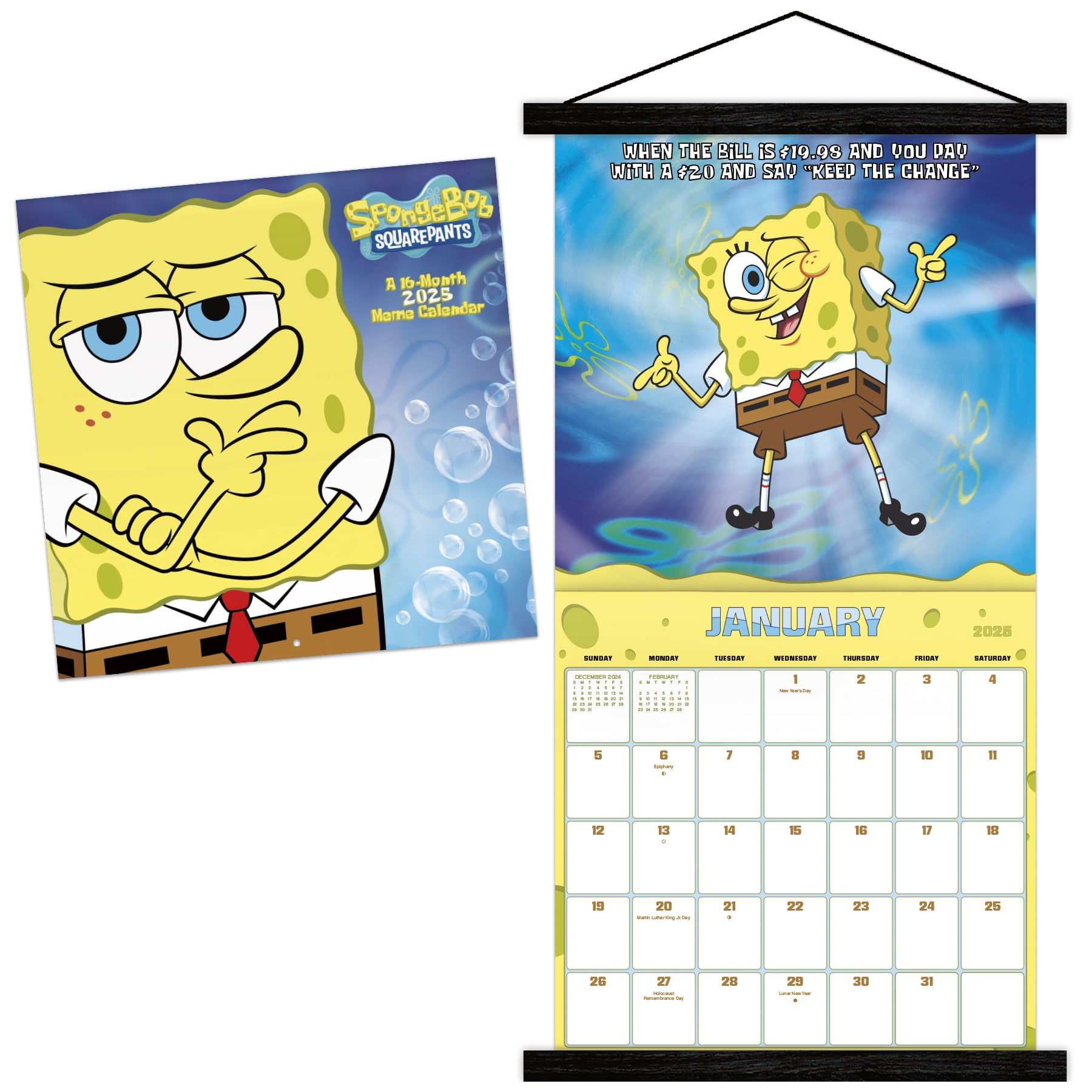 Trends International 2025 Spongebob Squarepants Wall Calendar &amp;amp; Magnetic Frame intended for Spongebob Squarepants 2025 Calendar Printable