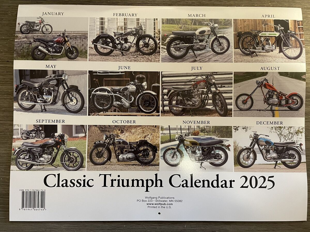 Triumph 2025 Motorcycle Calendar | Ebay inside Classic Triumph 2025 Calendar Printable