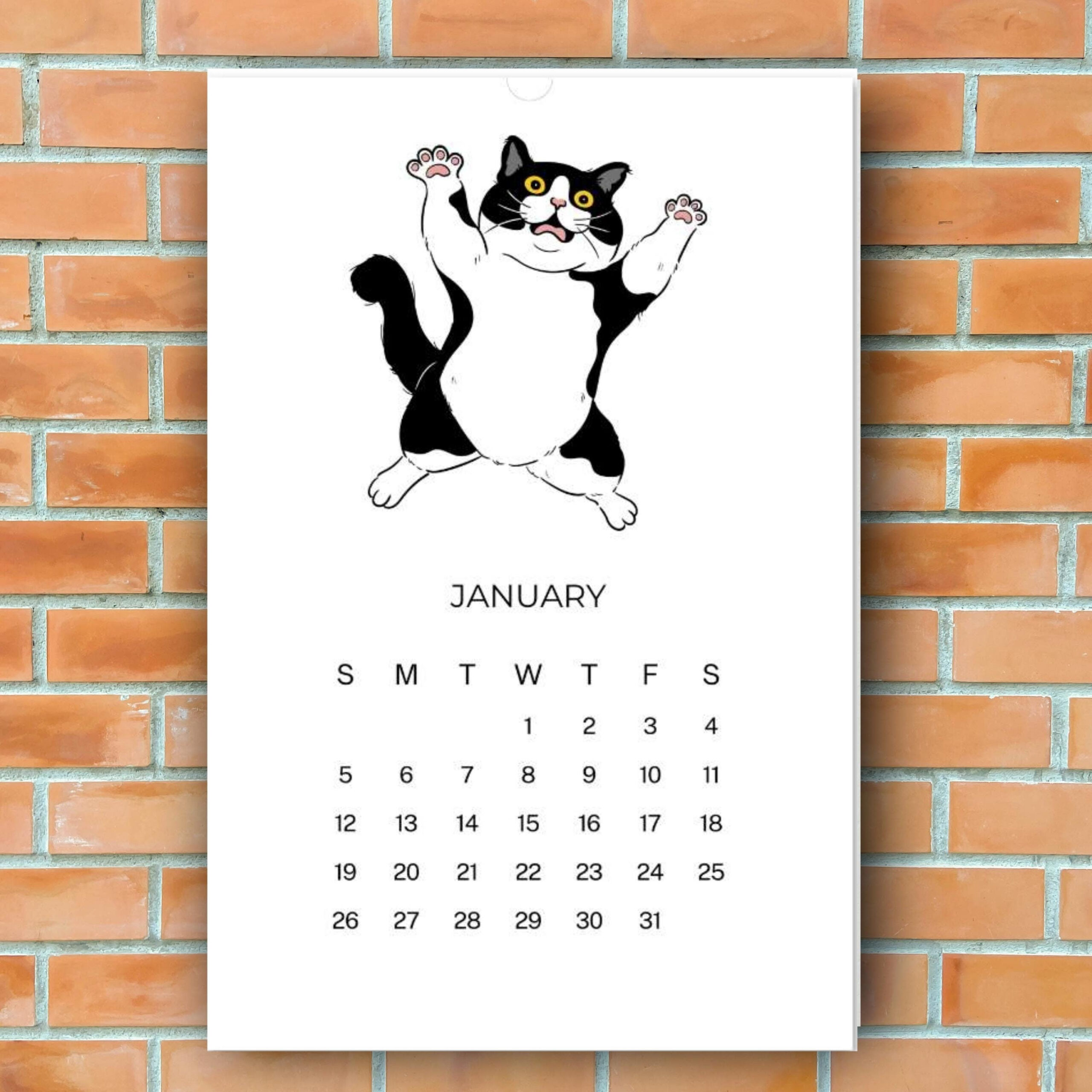 Tuxedo Cats 2025 Wall Calendar, Whimsical Cats Calendar, Cat Art with regard to Tuxedo Cats 2025 Calendar Printable
