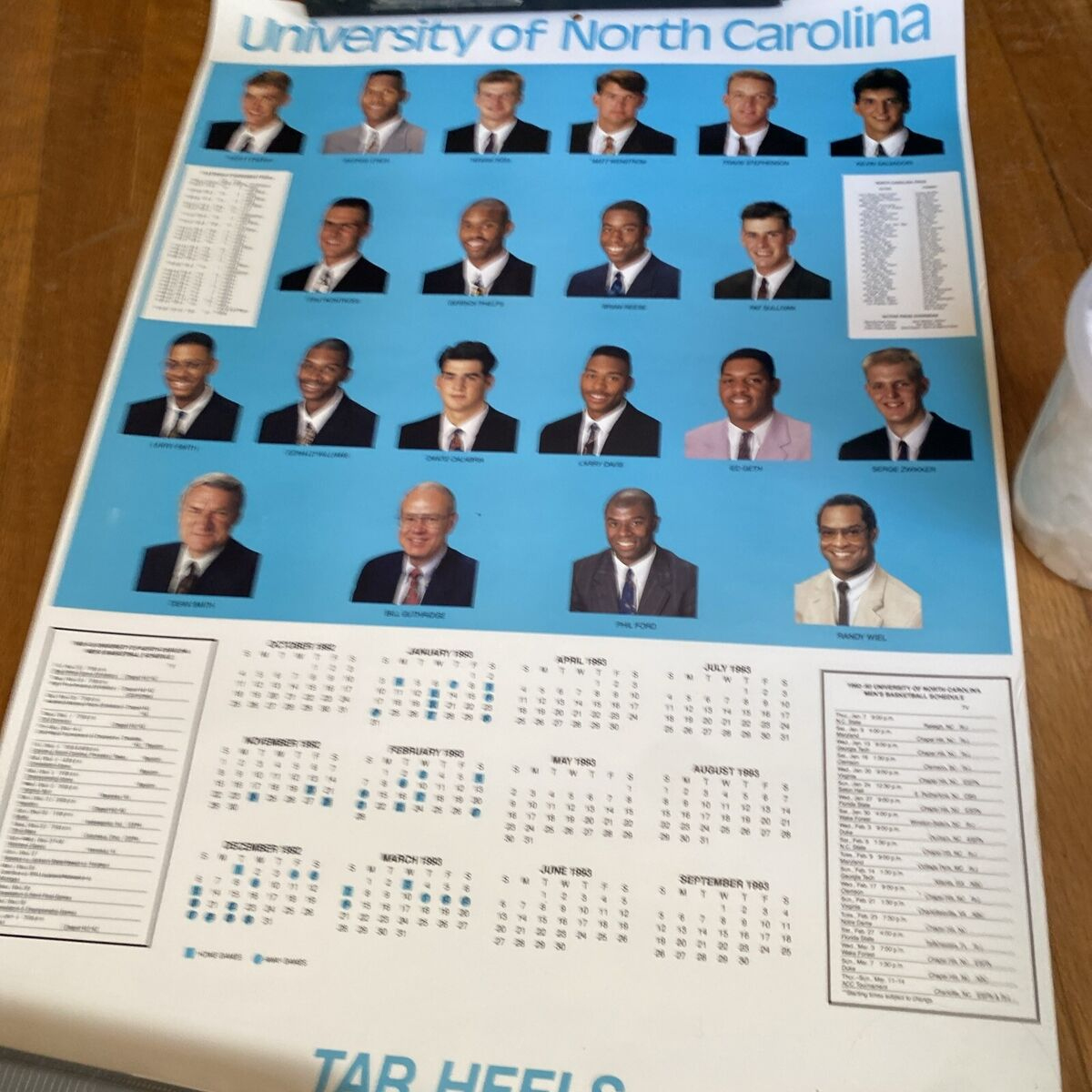 Unc Basketball National Champs Team Calendar Poster Tar Heels 1993 regarding COL Univeristy of North Carolina Tar Heels 2025 Calendar Printable