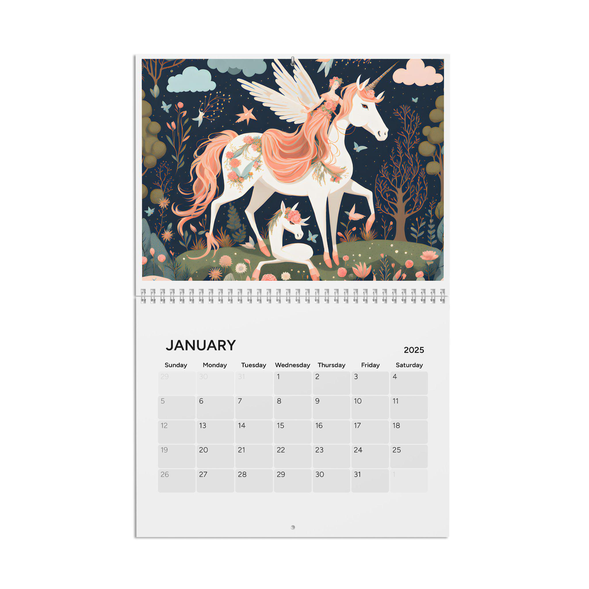 Unicorn Calendar 2025 - Etsy with regard to Unicorns Burrier 2025 Calendar Printable