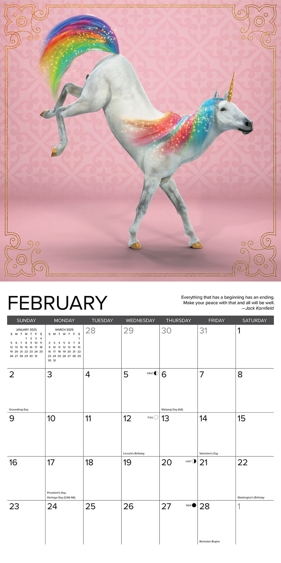 Unicorn Yoga 2025 Wall Calendar - Walmart inside Sloth Yoga 2025 Calendar Printable