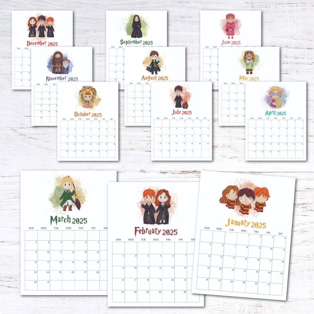 Updated 2025 Harry Potter Calendar — Krafty Planner intended for Harry Potter 2025 Calendar Printable