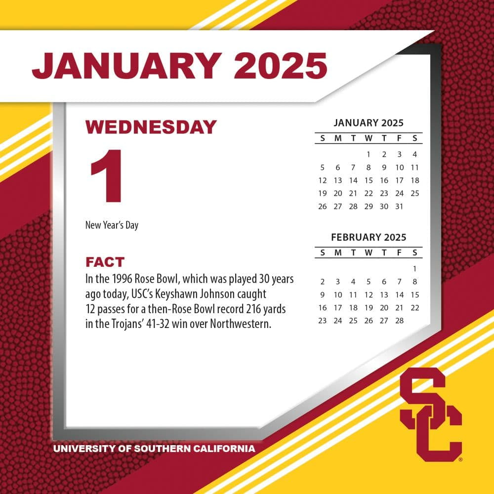 Usc Trojans 2025 Boxed Desk Calendar pertaining to COL Usc Trojans 2025 Calendar Printable