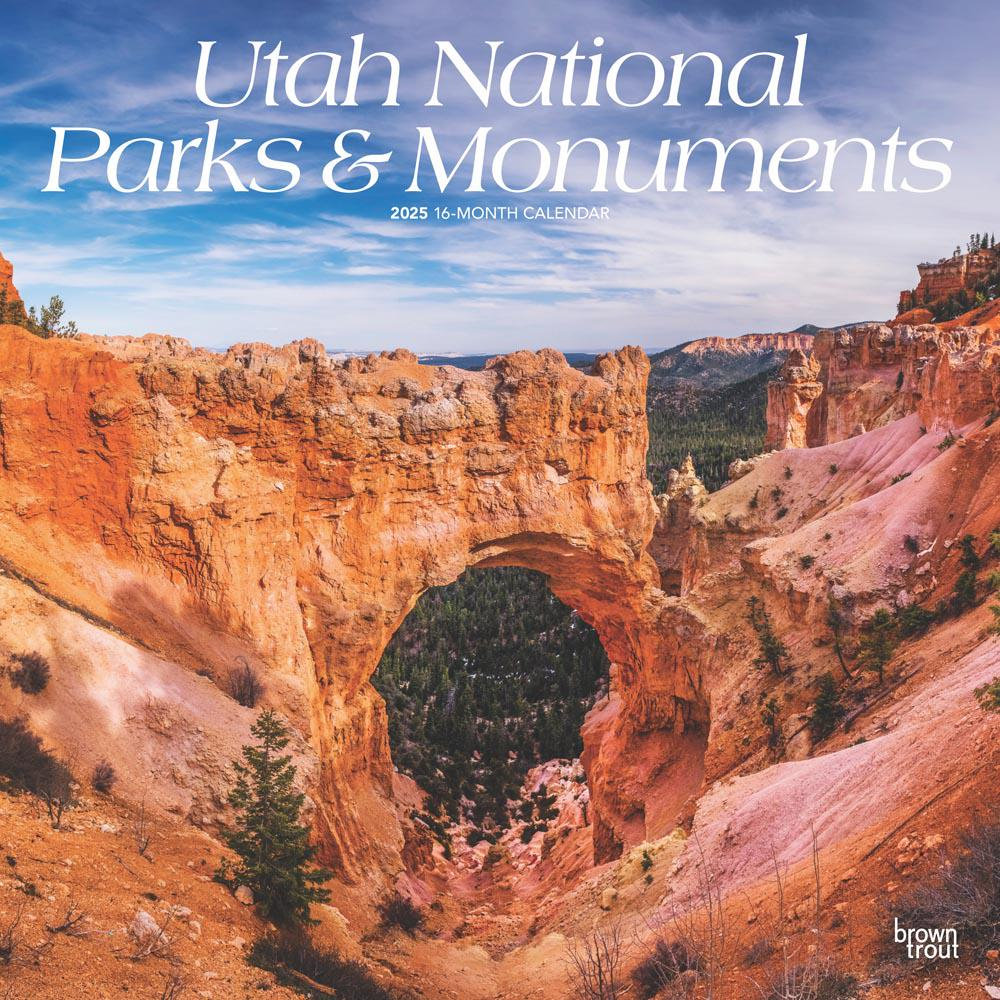Utah National Parks &amp;amp; Monuments | 2025 12 X 24 Inch Monthly Square with Utah Parks And Monuments 2025 Calendar Printable