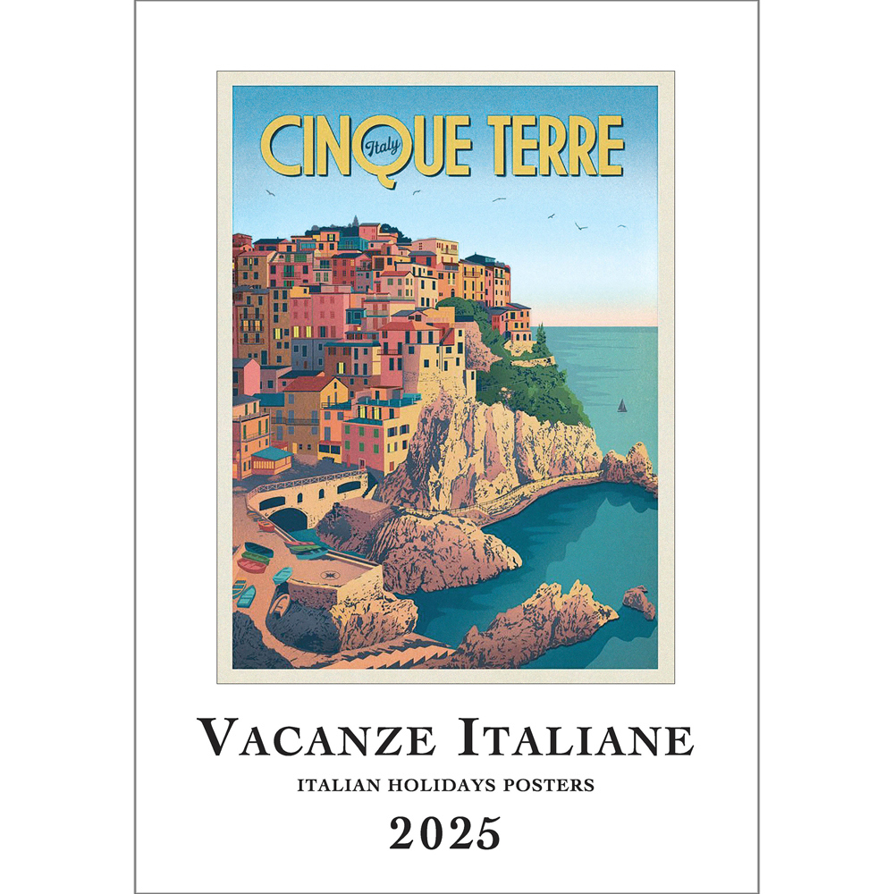 Vacanze Italiane Large Wall Calendar 2025 with Vintage Travel Posters 2025 Calendar Printable