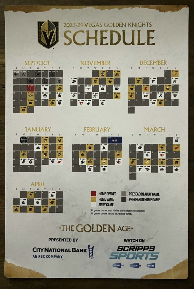 Vegas Golden Knights 2023-2024 Magnetic Schedule | Ebay pertaining to Nhl Vegas Golden Knights 2025 Calendar Printable