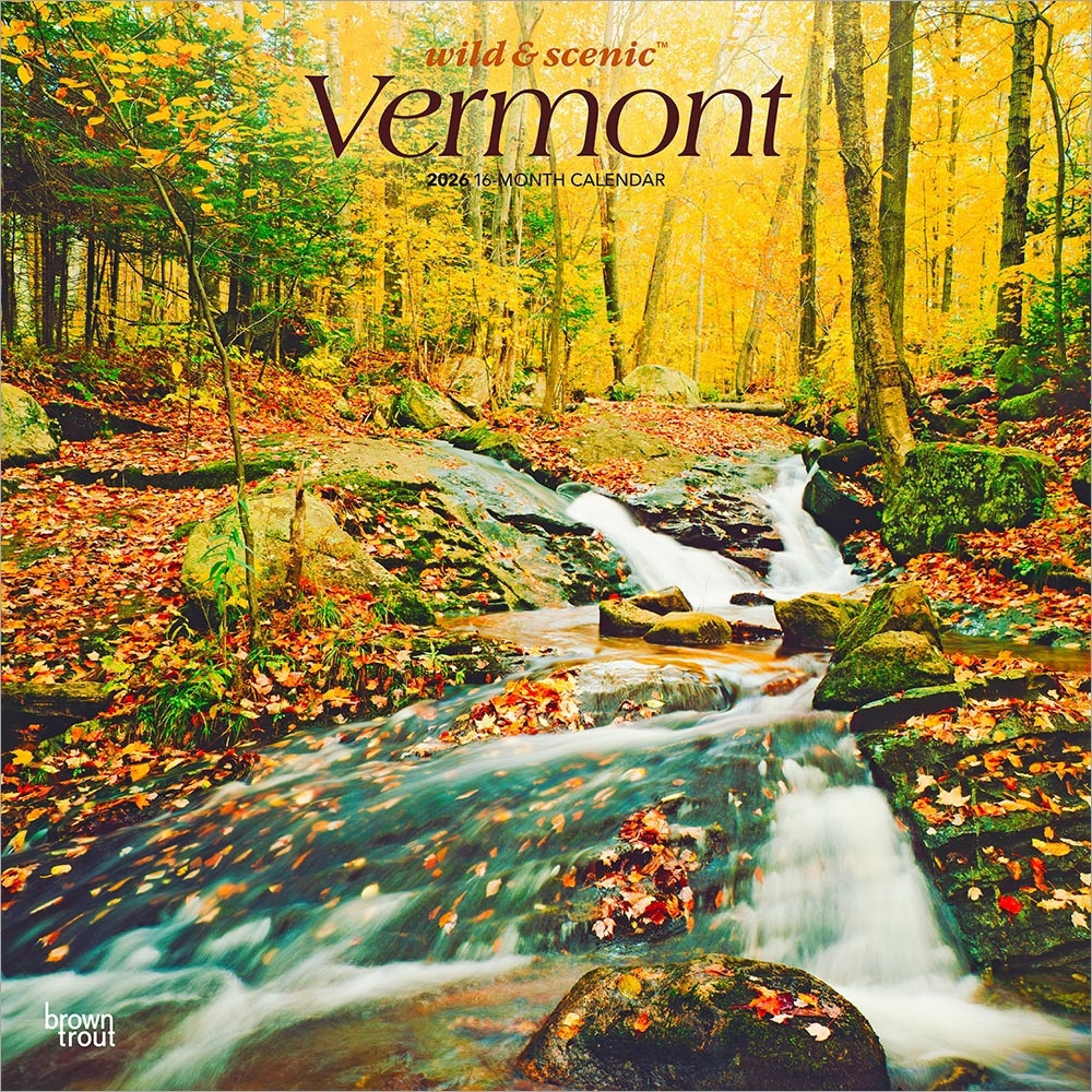 Vermont Wild &amp;amp; Scenic 2026 12 X 24 Inch Bookbrowntrout regarding Vermont Wild And Scenic 2025 Calendar Printable