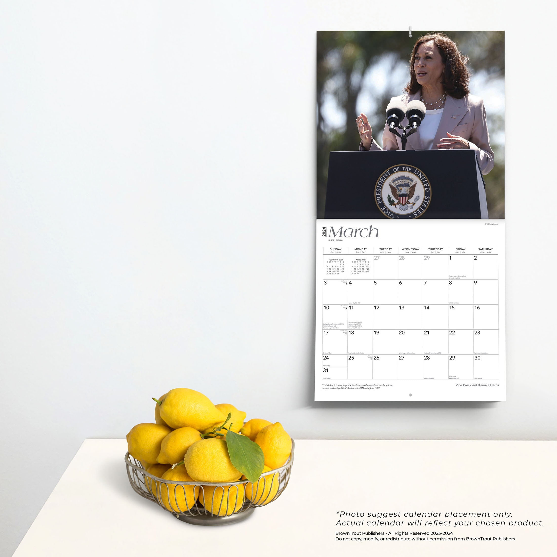 Vice President Kamala Harris | 2024 12X24&amp;quot; (Hanging) Wall Calendar | Browntrout within Vice President Kamala Harris 2025 Calendar Printable