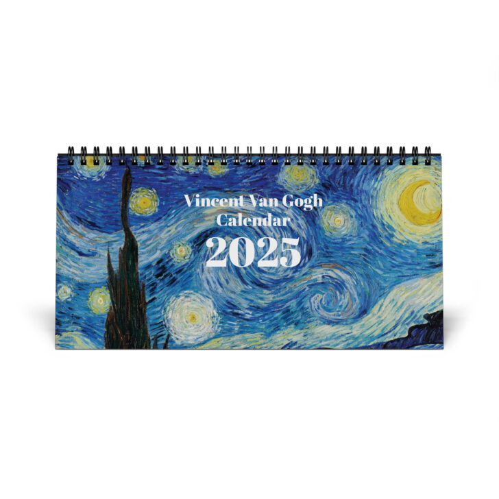 Starry Night Spiral Art 2025 Calendar Printable