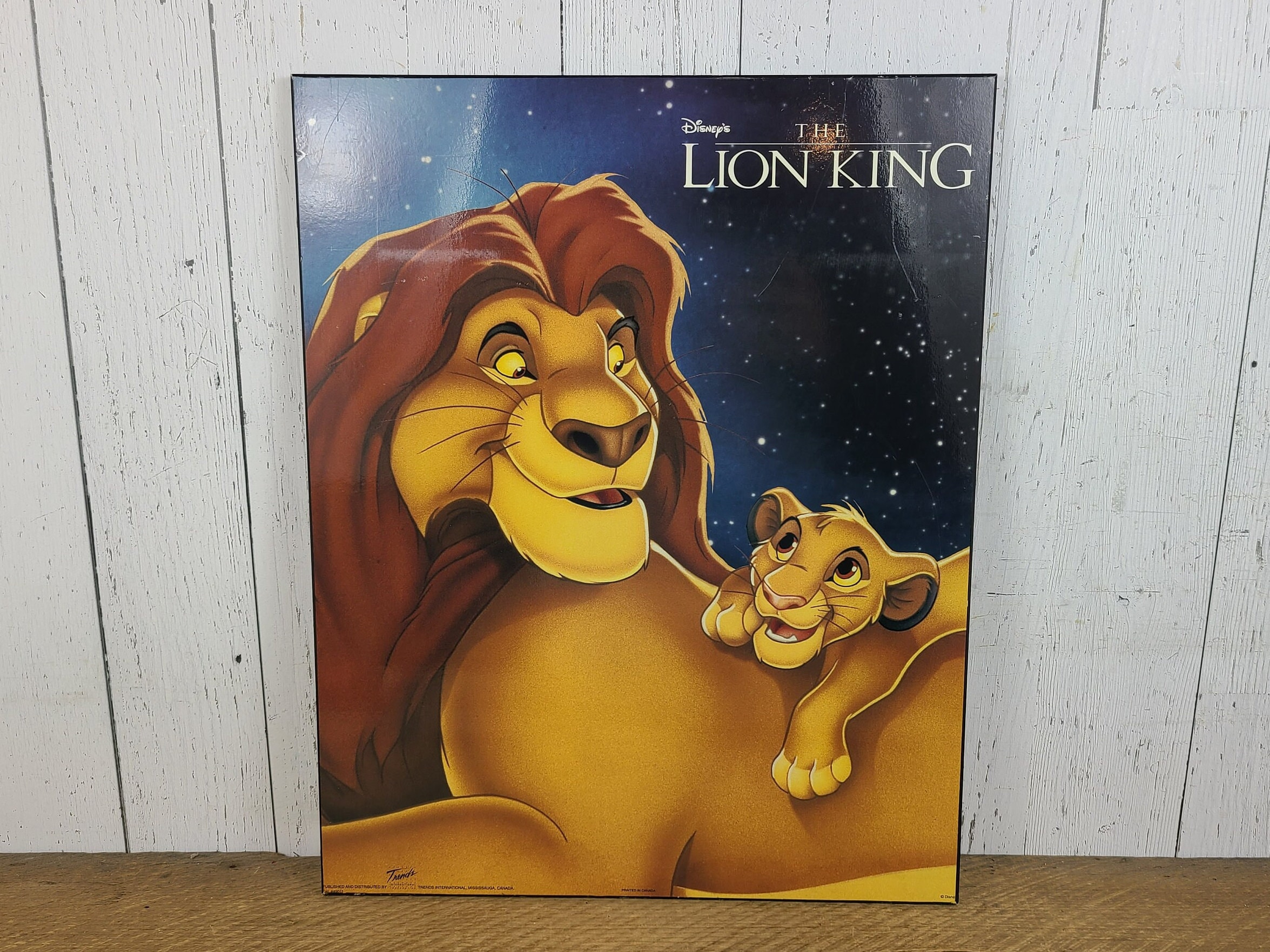 Vintage 90S The Lion King Mufasa &amp;amp; Simba 20 X 16 Print On Wood intended for Disney Mufasa 2025 Calendar Printable