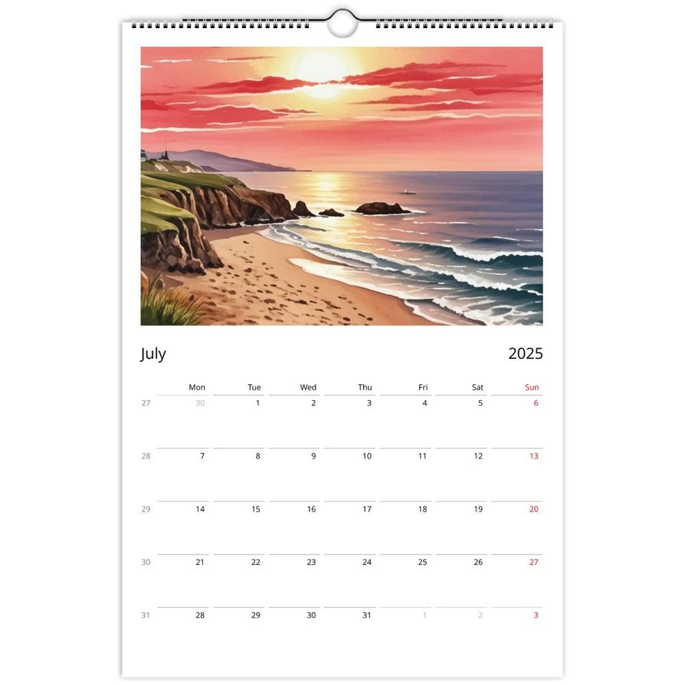 Wall Calendar Camino De Santiago -Spain - 2025 Watercolor Prints inside El Camino 2025 Calendar Printable