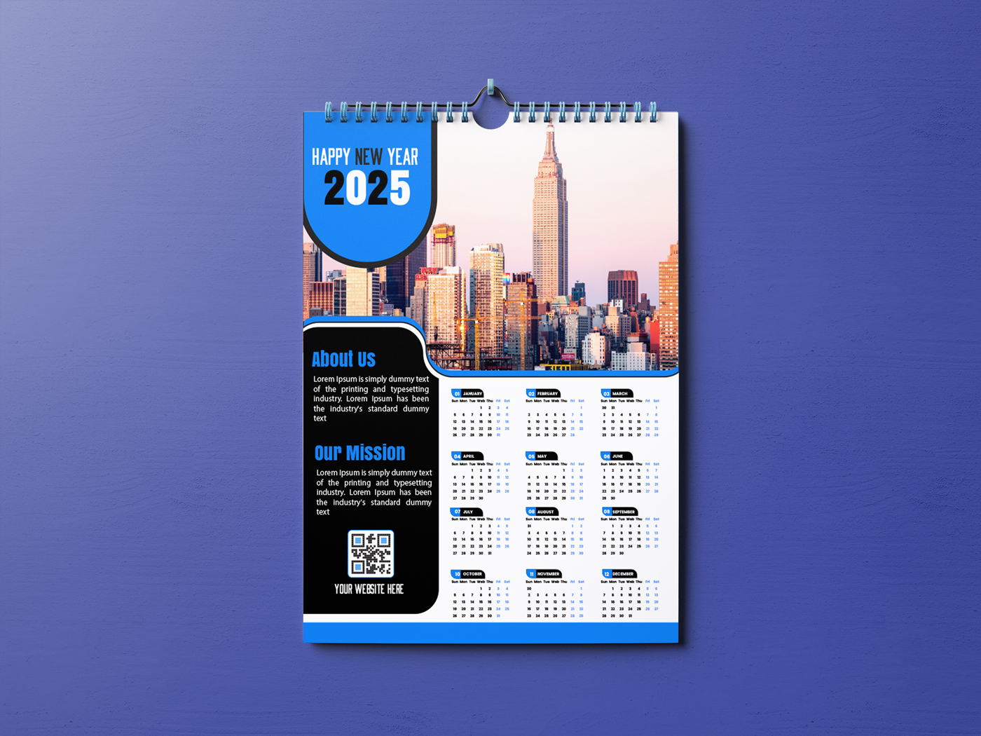 Wall Calendar Design 2025 :: Behance regarding City Skylines 2025 Calendar Printable