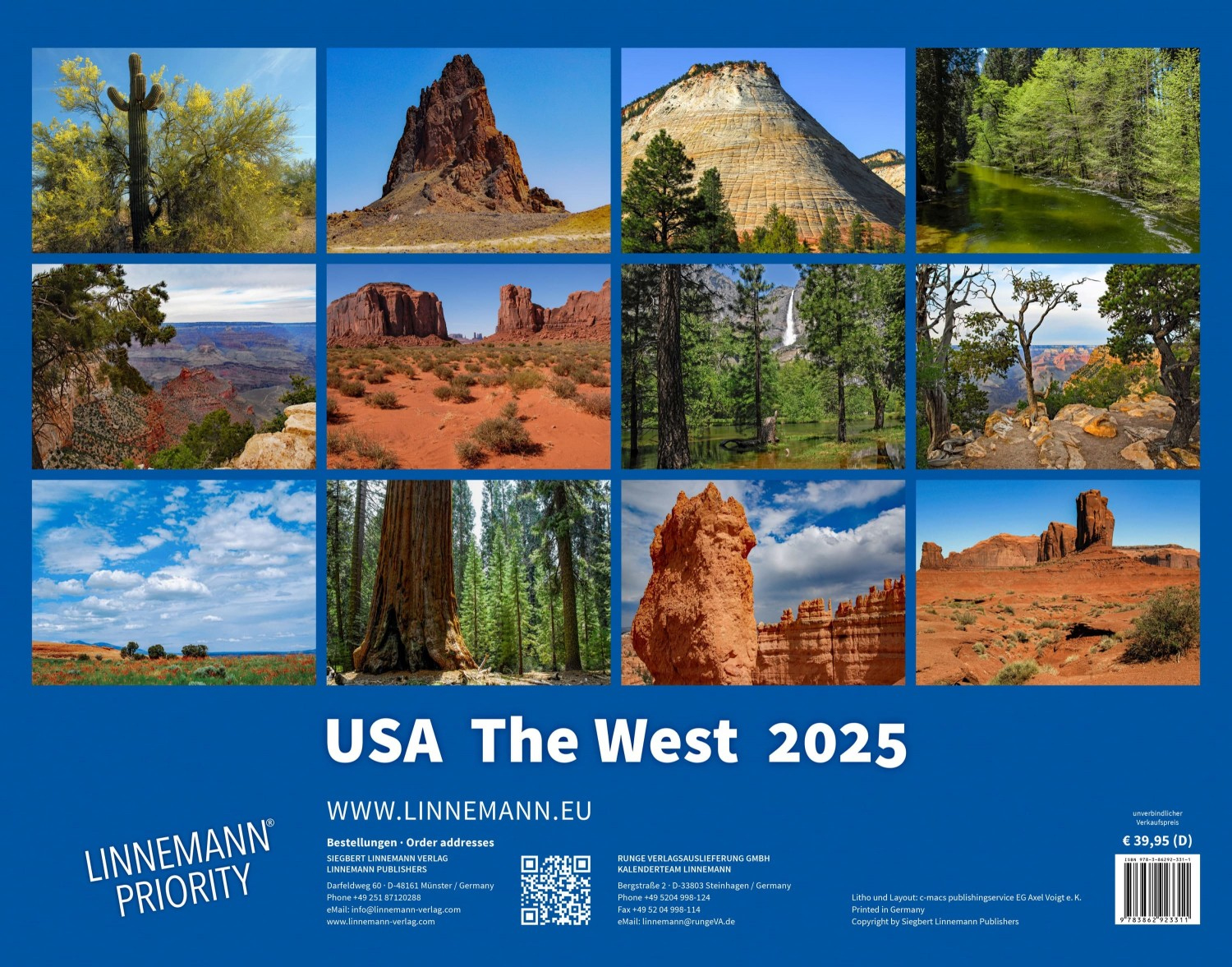 Wall Calendar Usa The West 2025 - Wall Calendars 2022 | Town for National Parks 2025 Calendar Printable