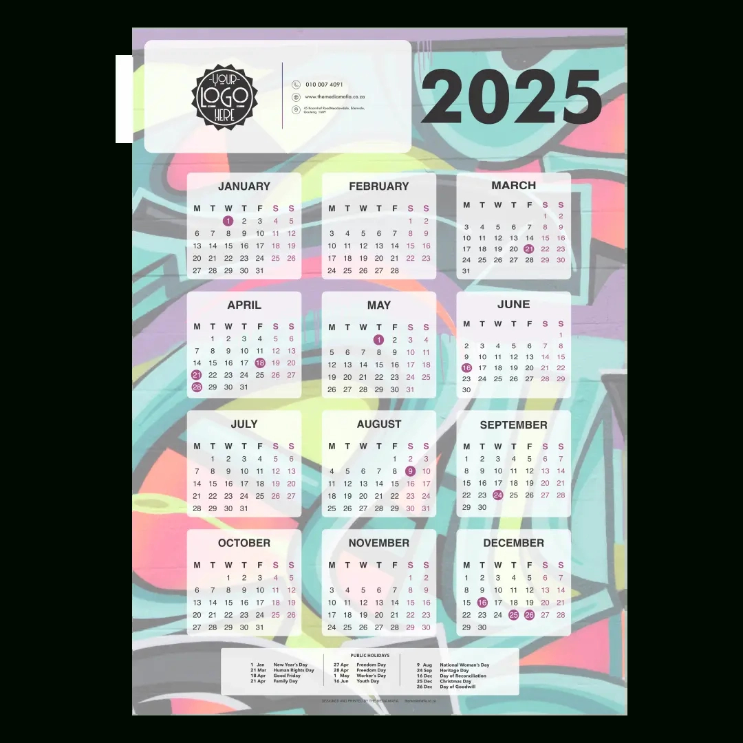 Wall Calendars | Branded Or Personalised Calendar with regard to Street Art Poster 2025 Calendar Printable