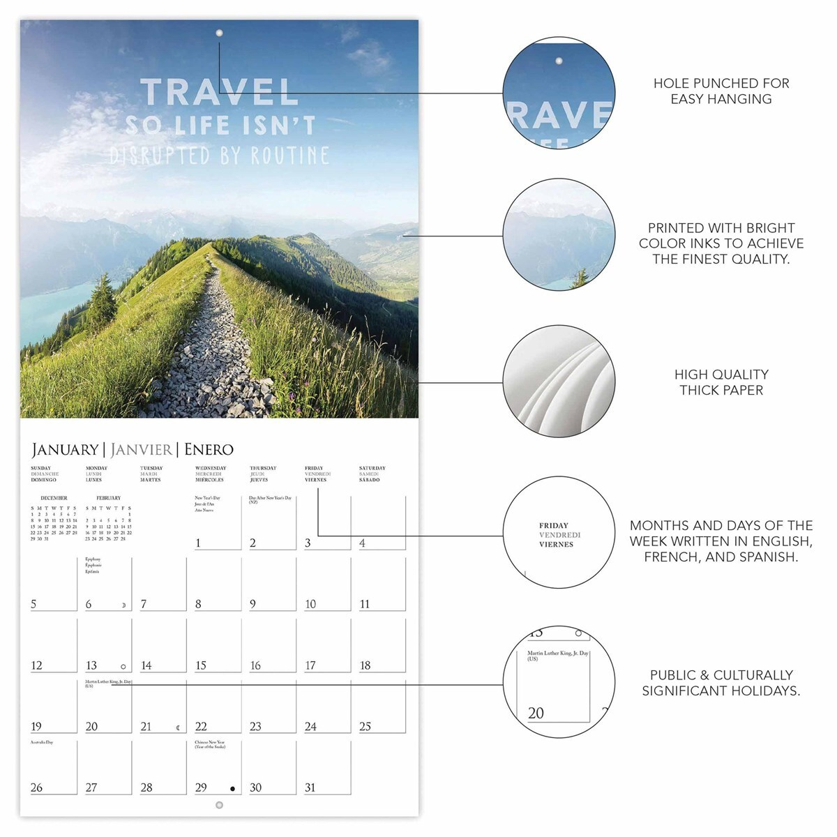 Wanderlust Calendar 2025 - Travel - Month To View | Ebay Uk pertaining to Wanderlust 2025 Calendar Printable