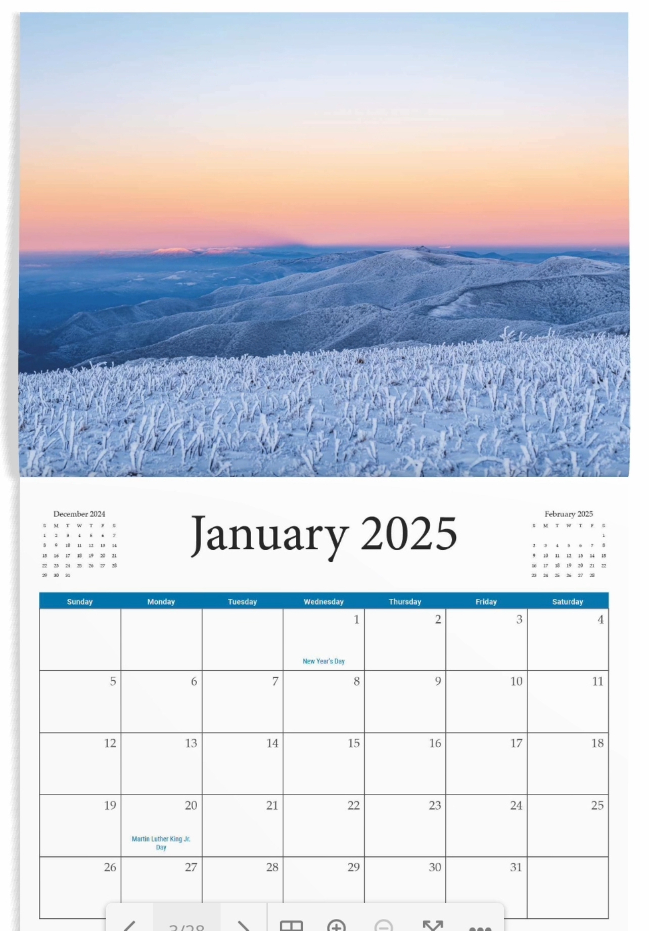 Western North Carolina Landscapes 2025James Reynolds in North Carolina 2025 Calendar Printable
