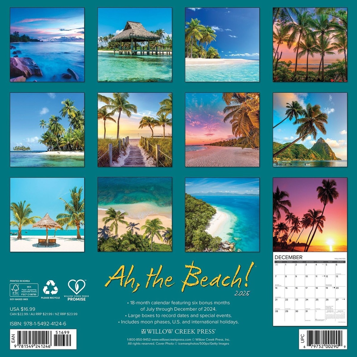 Willow Creek Ah,The Beach! 2025 12 X 12 Wall Calendar W | Ebay Uk in Ah The Beach 2025 Calendar Printable