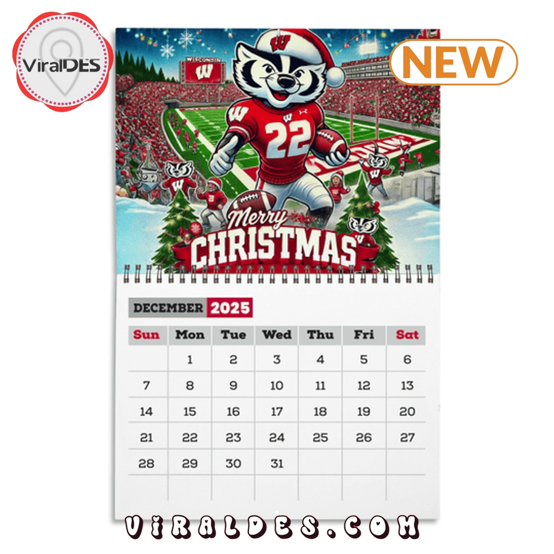 Wisconsin Badgers Football 2025 Calendar - Viraldes Store within Wisconsin Photo 2025 Calendar Printable