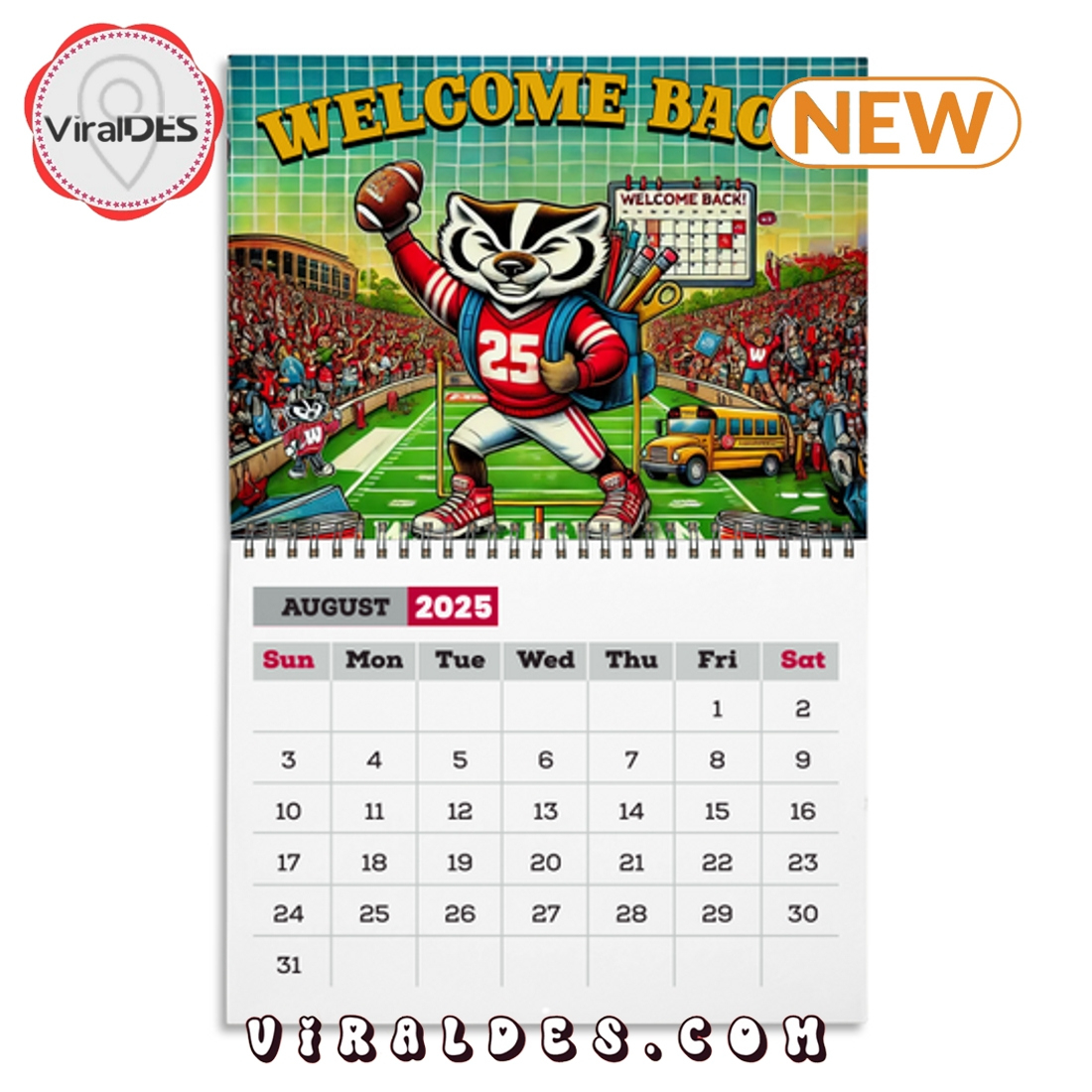 Wisconsin Badgers Football 2025 Calendar - Viraldes Store within Wisconsin Photo 2025 Calendar Printable