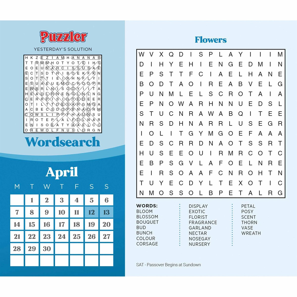 Wordsearch, Puzzler Desk Calendar 2025 regarding Word Search 2025 Calendar Printable