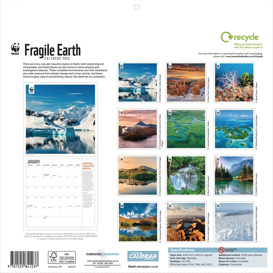 Wwf Fragile Earth 2025 Wall Calendar - Wwf regarding Beautiful Places Wwf 2025 Calendar Printable