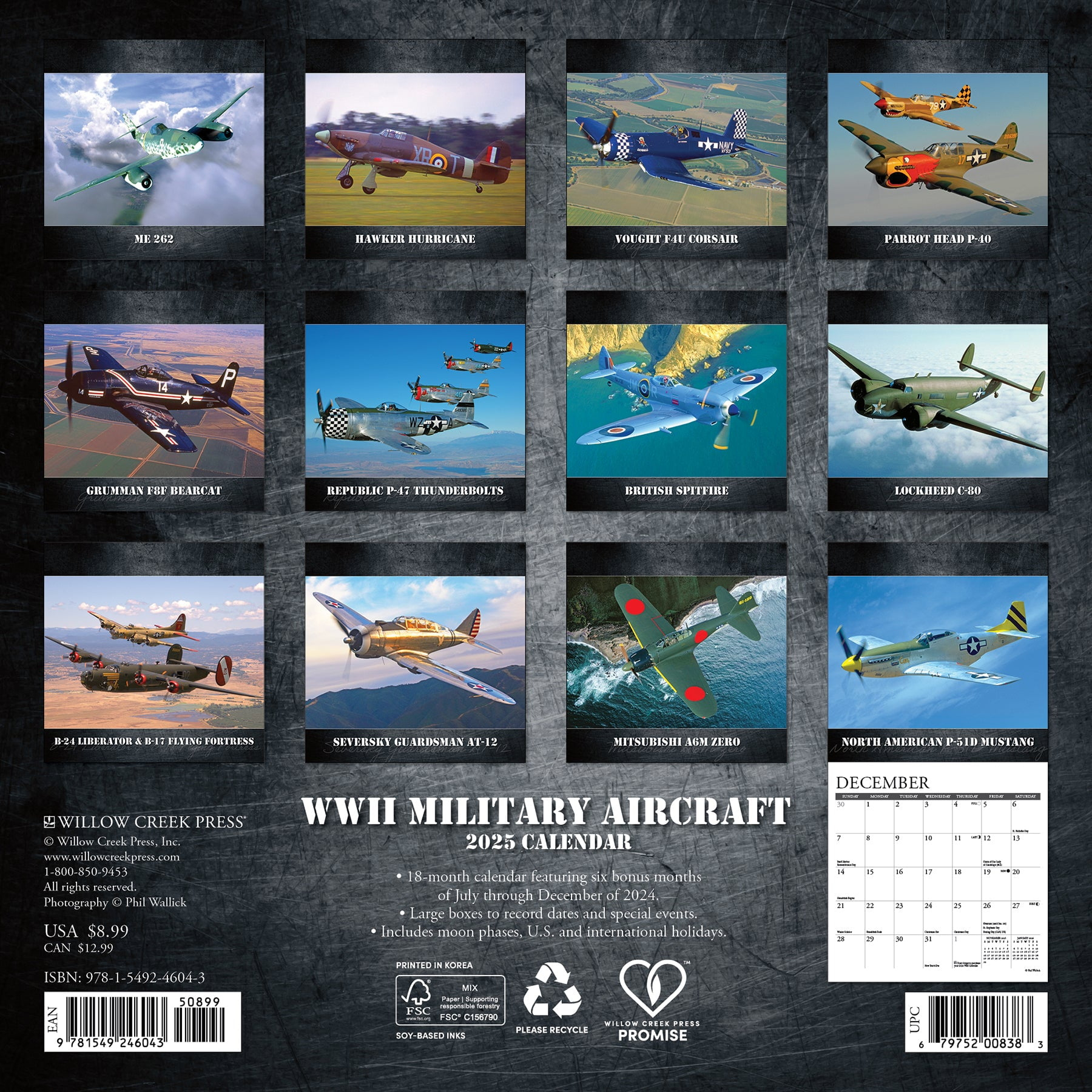 Wwii Military Aircraft 2025 Mini Wall Calendar in Warbirds Of Wwii 2025 Calendar Printable