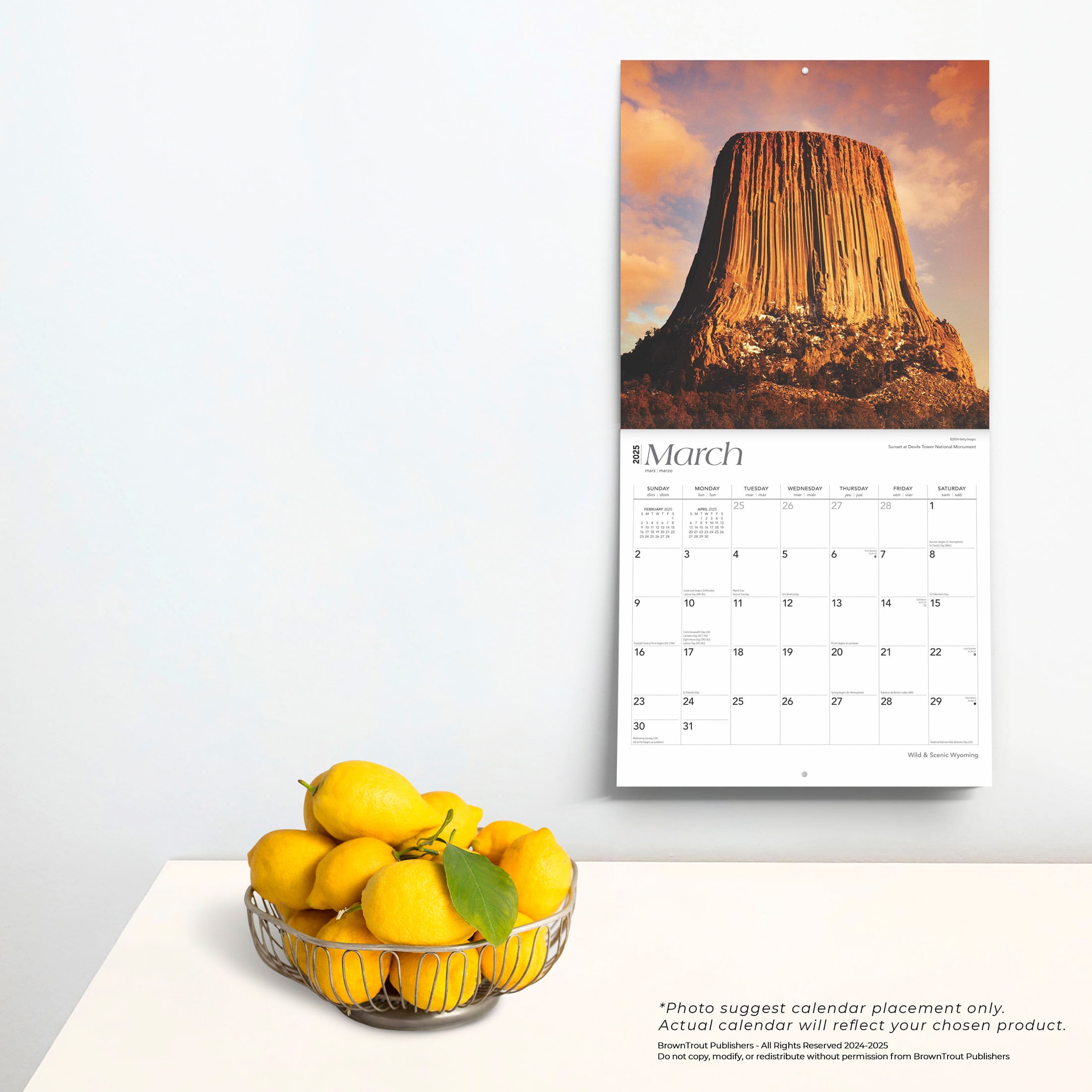 Wyoming Wild &amp;amp; Scenic | 2025 12X24&amp;quot; (Hanging) Wall Calendar | Browntrout with Wyoming Wild and Scenic 2025 Calendar Printable