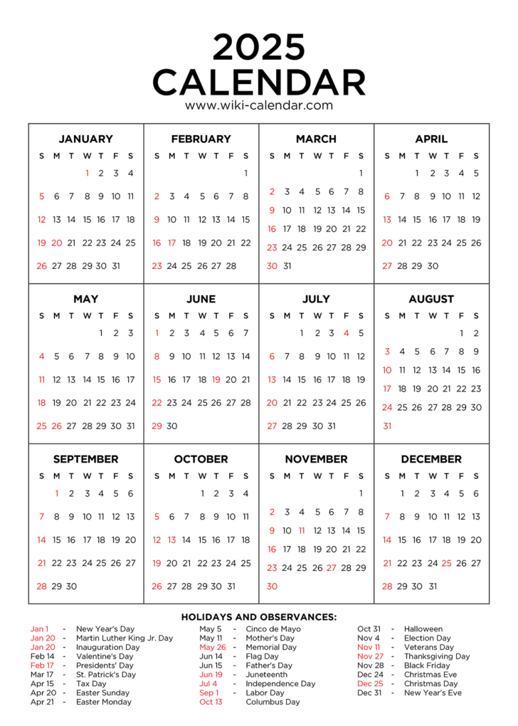 Seattle 2025 Calendar  Printable