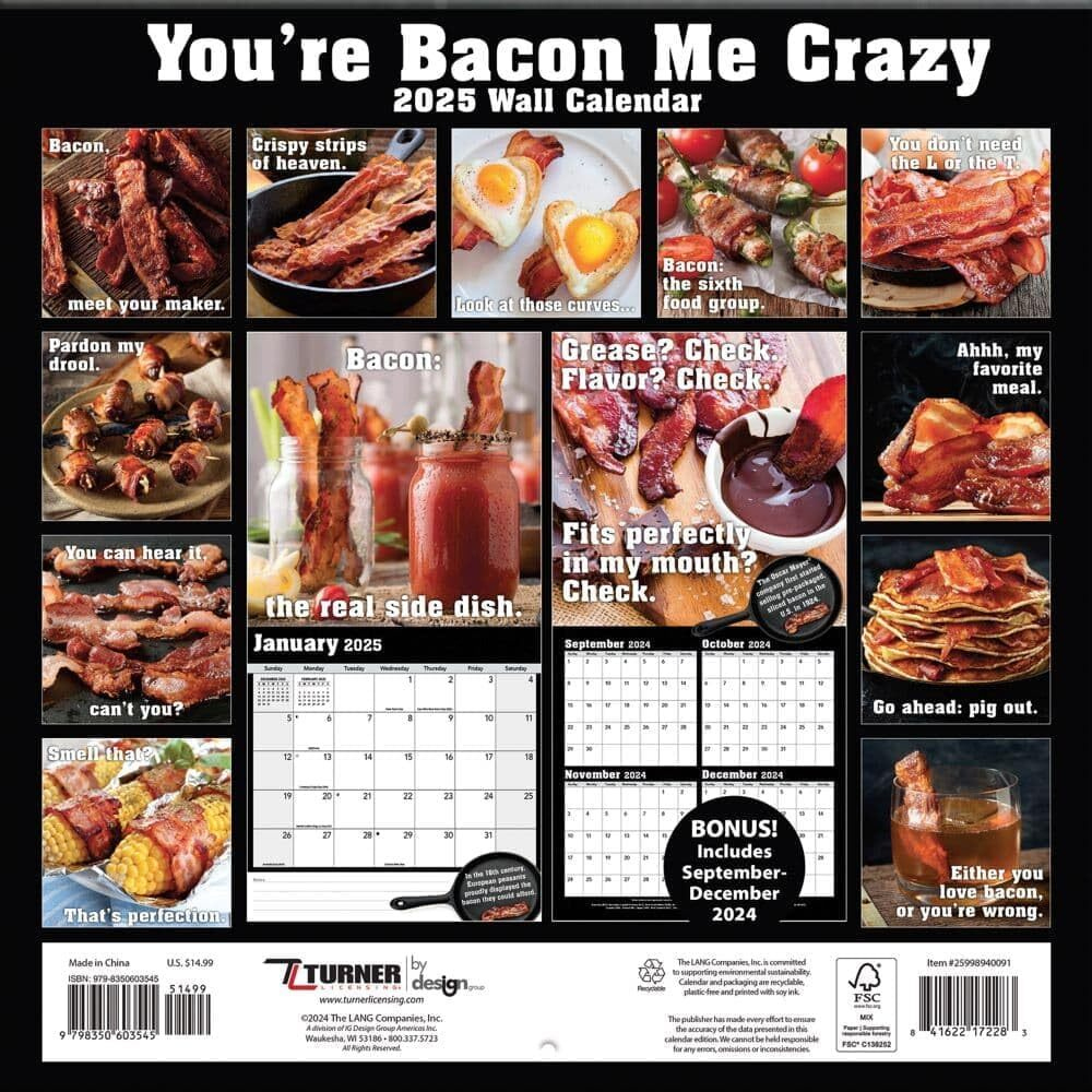You&amp;#039;Re Bacon Me Crazy - 2025 Wall Calendar - Brand New - 40091 regarding Youre Bacon Me Crazy 2025 Calendar Printable