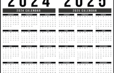 2024 2025 Calendar Free Printables – World Of Printables pertaining to Free 2024 And 2025 Calendar Printable